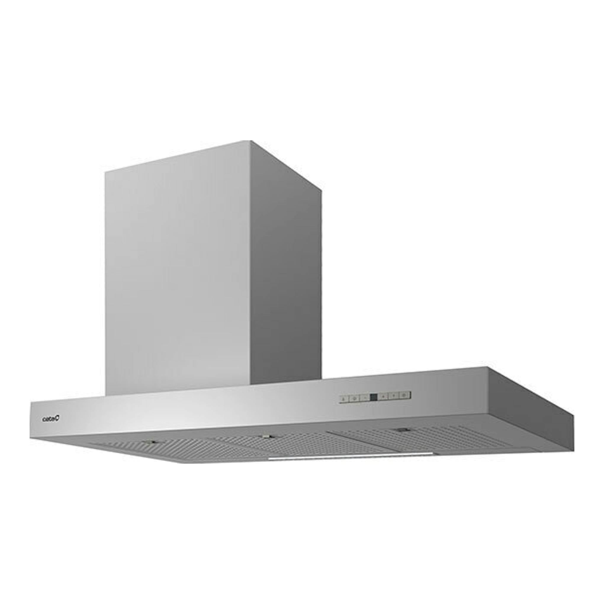 Campana extractora Cata Gala L inox de esquina, vista frontal en acero inoxidable, 90 cm.