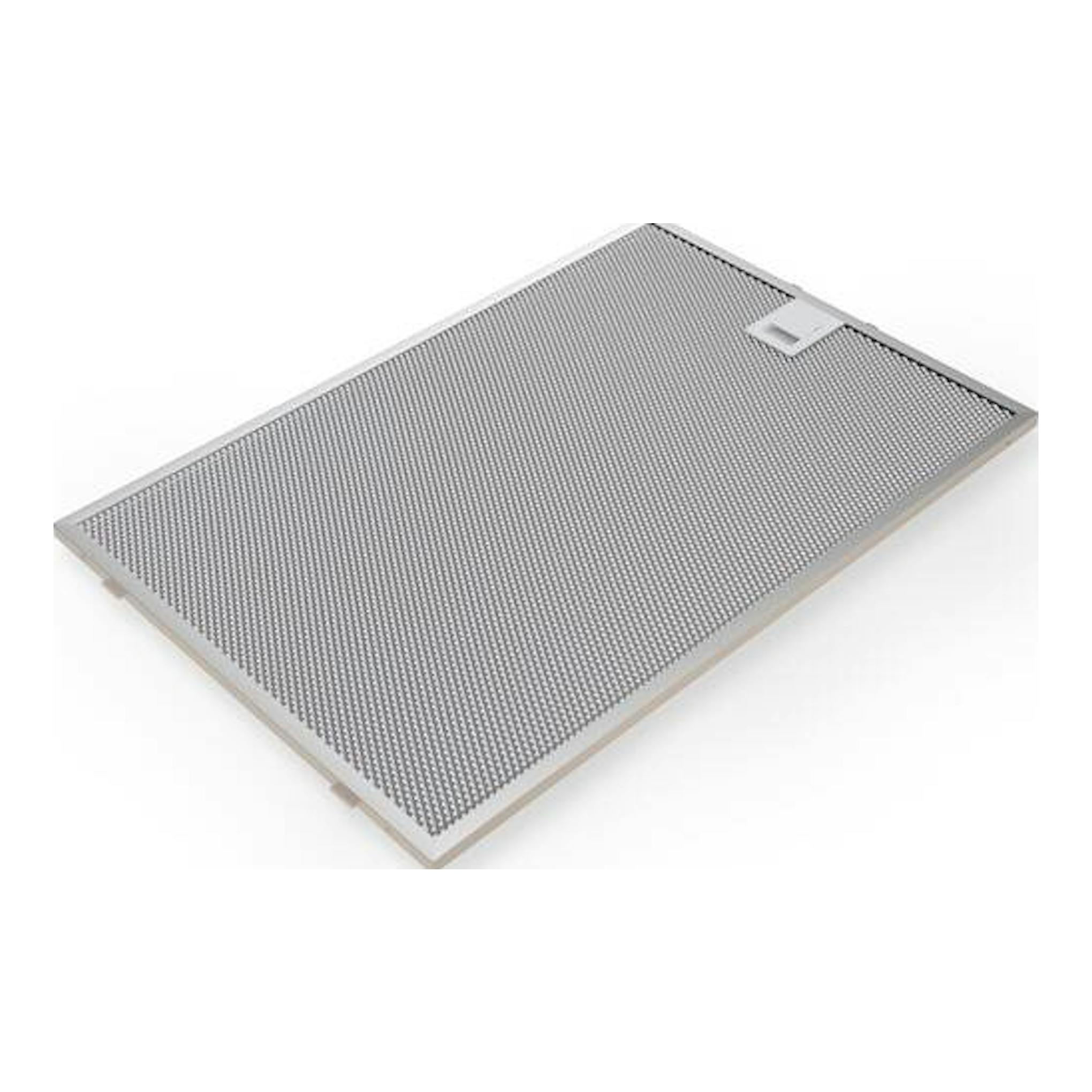 Bosch DBB65CC60, campana integrable gris plateada, vista superior en ángulo sobre fondo blanco.