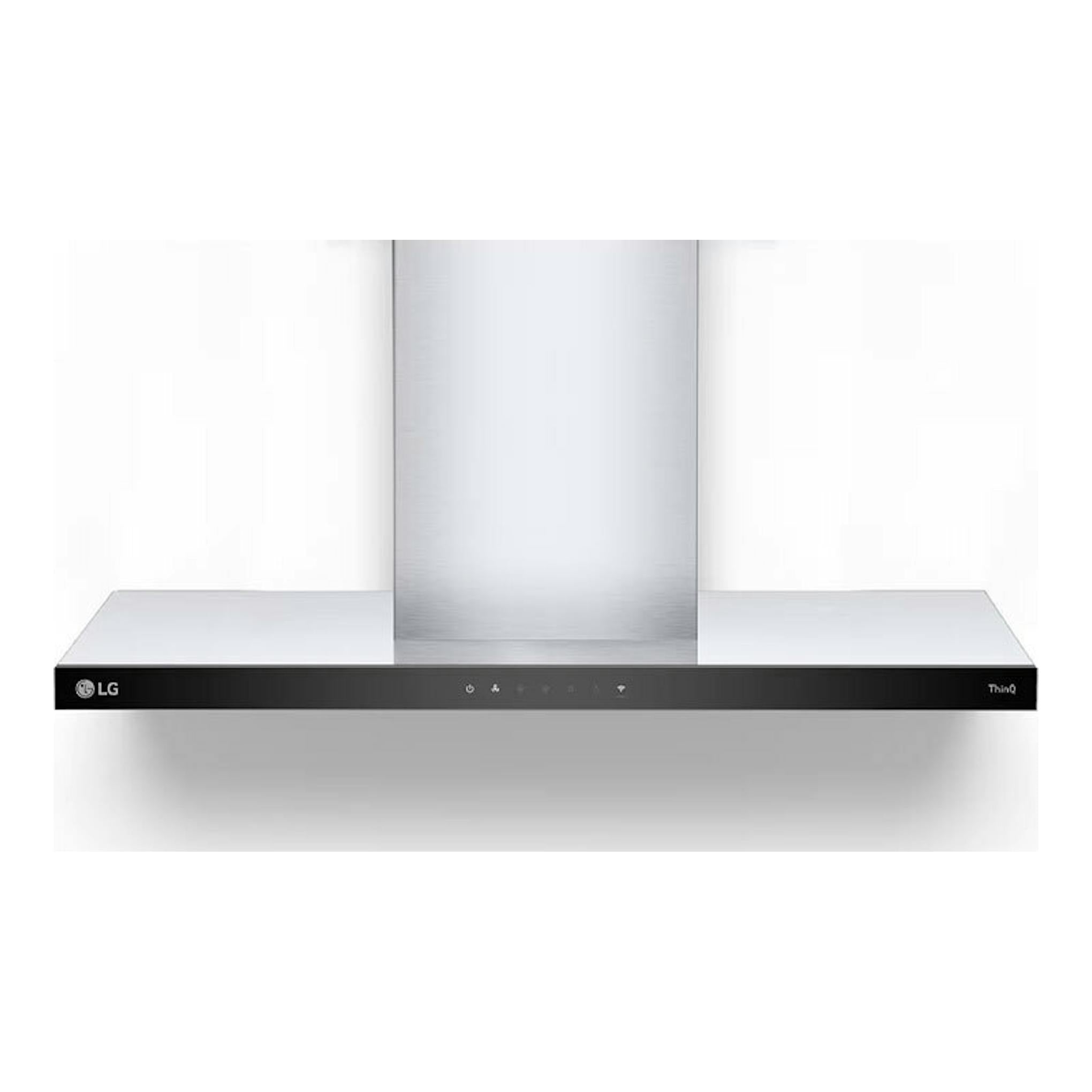 Campana decorativa LG HCEZ3626S inox, vista frontal, acero inoxidable.