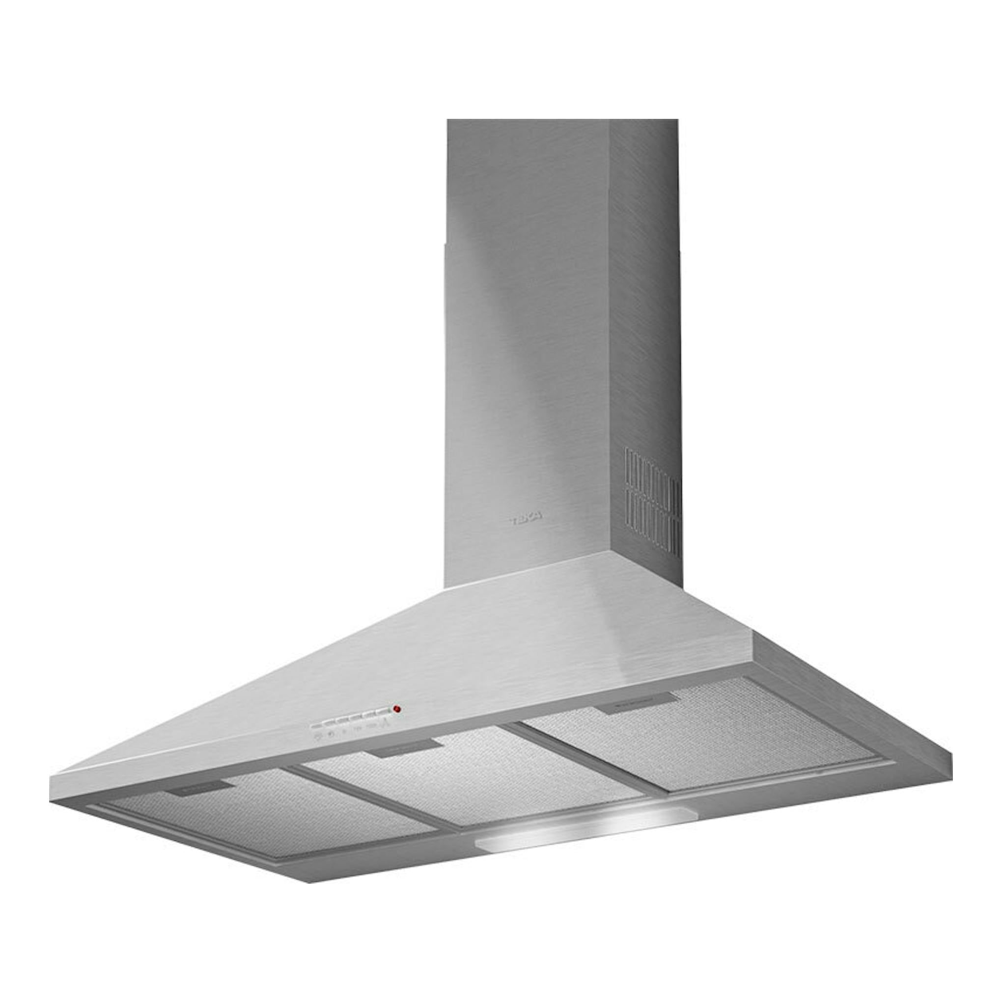 Campana decorativa Teka DBP 90 PRO Inox de acero inoxidable, vista frontal inferior.