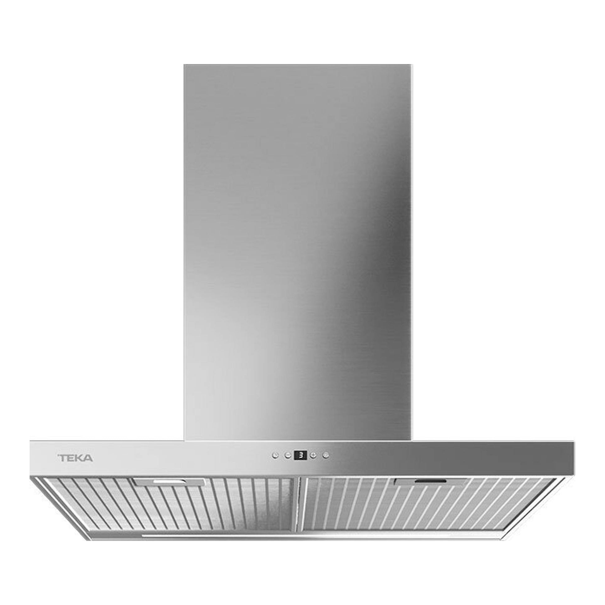 Campana extractora Teka DSH786 inox, vista frontal, acabado en acero inoxidable.