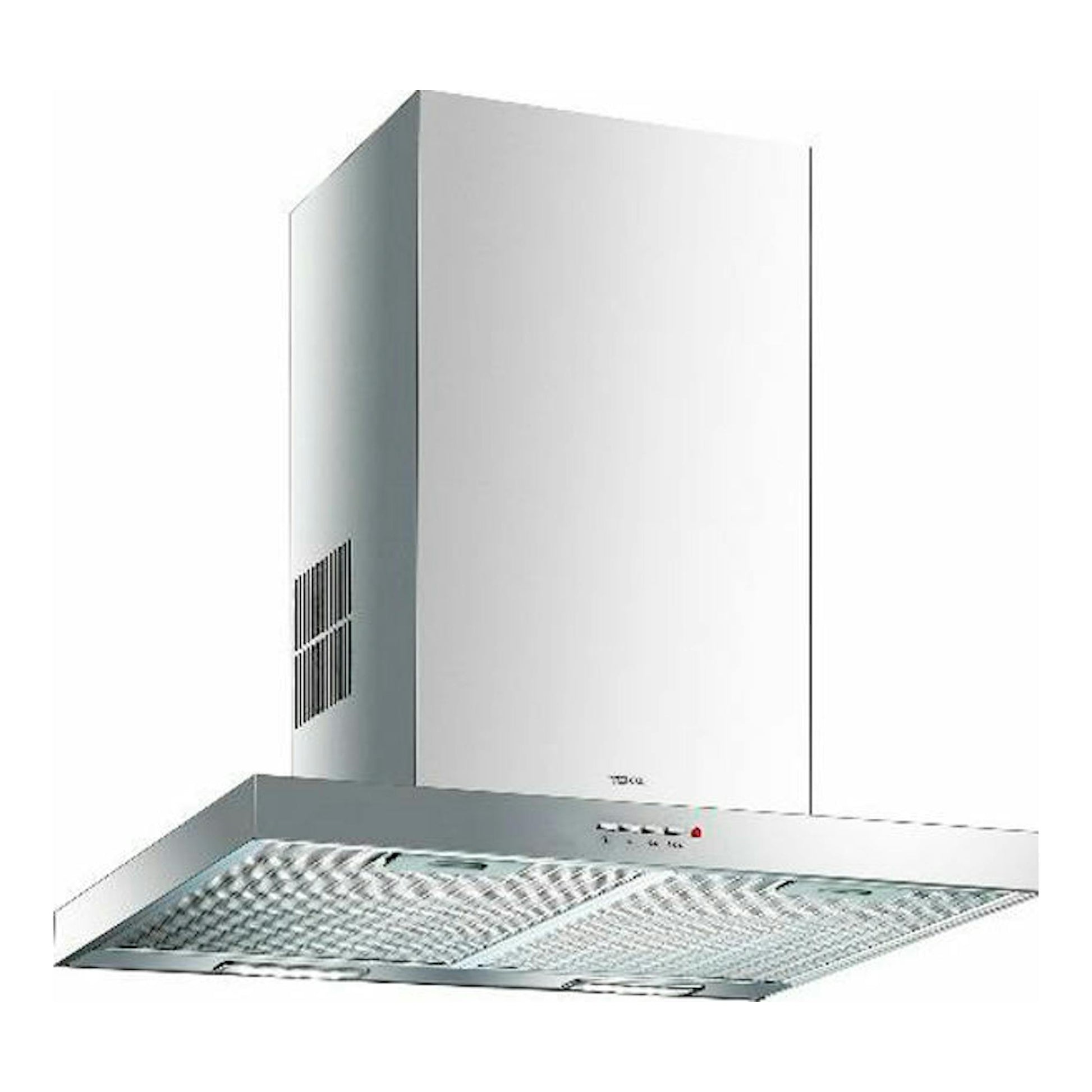 Campana decorativa Teka DSJ 750 Inox, vista frontal en acero inoxidable, con chimenea y filtros metálicos.