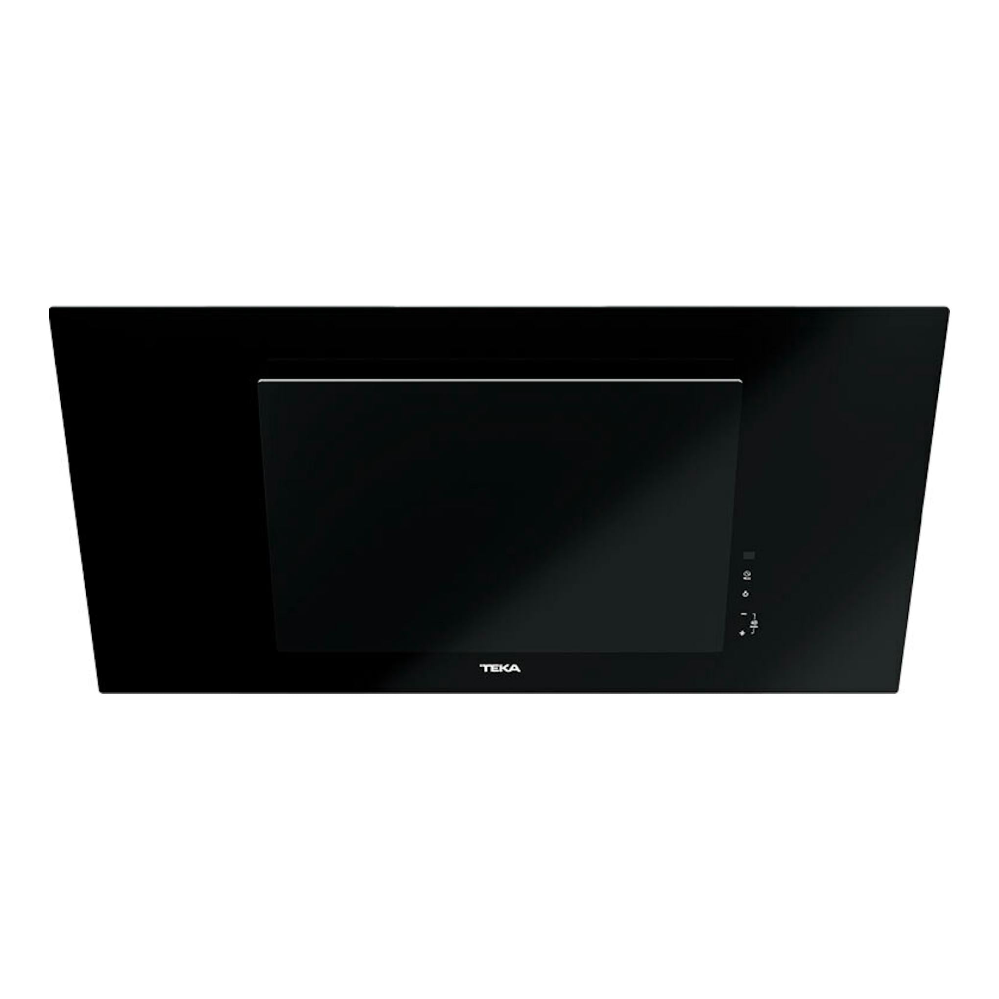 Campana decorativa Teka DVTPRO98780TCS de cristal negro, vista frontal.