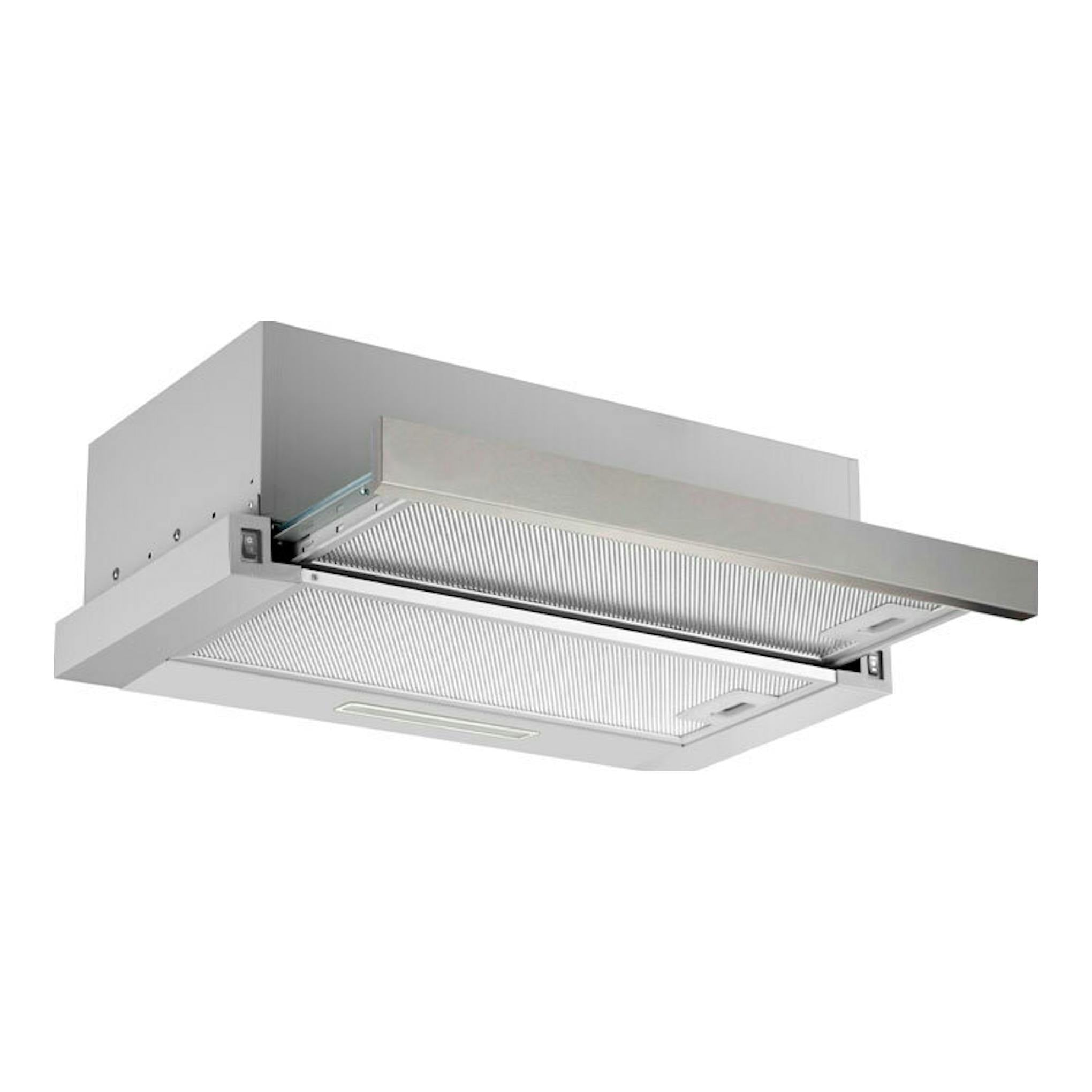 Campana extraíble Fagor 3AF3640X inox, vista inferior frontal en acero inoxidable.