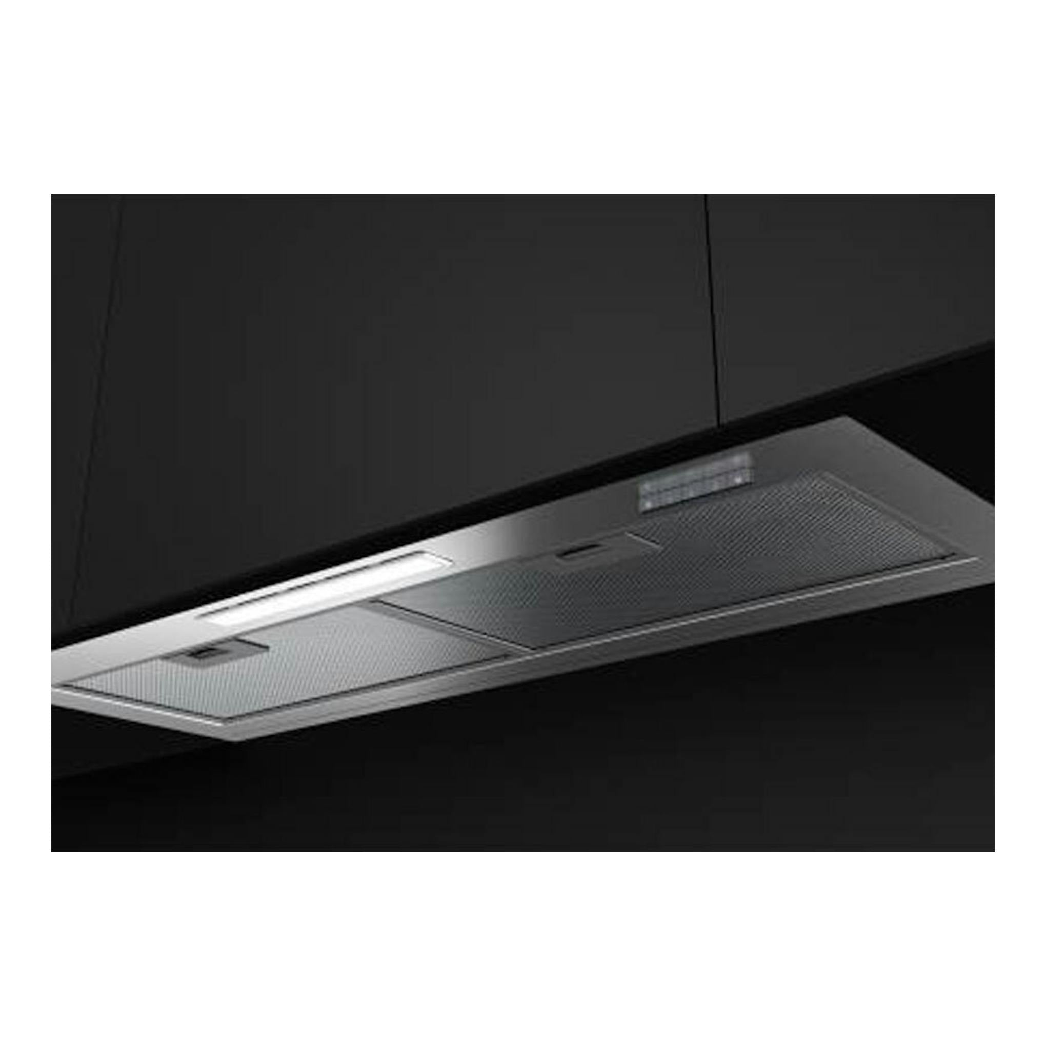 Campana integrable Teka GFI93030KOS inox, vista inferior en ángulo, 90 cm.