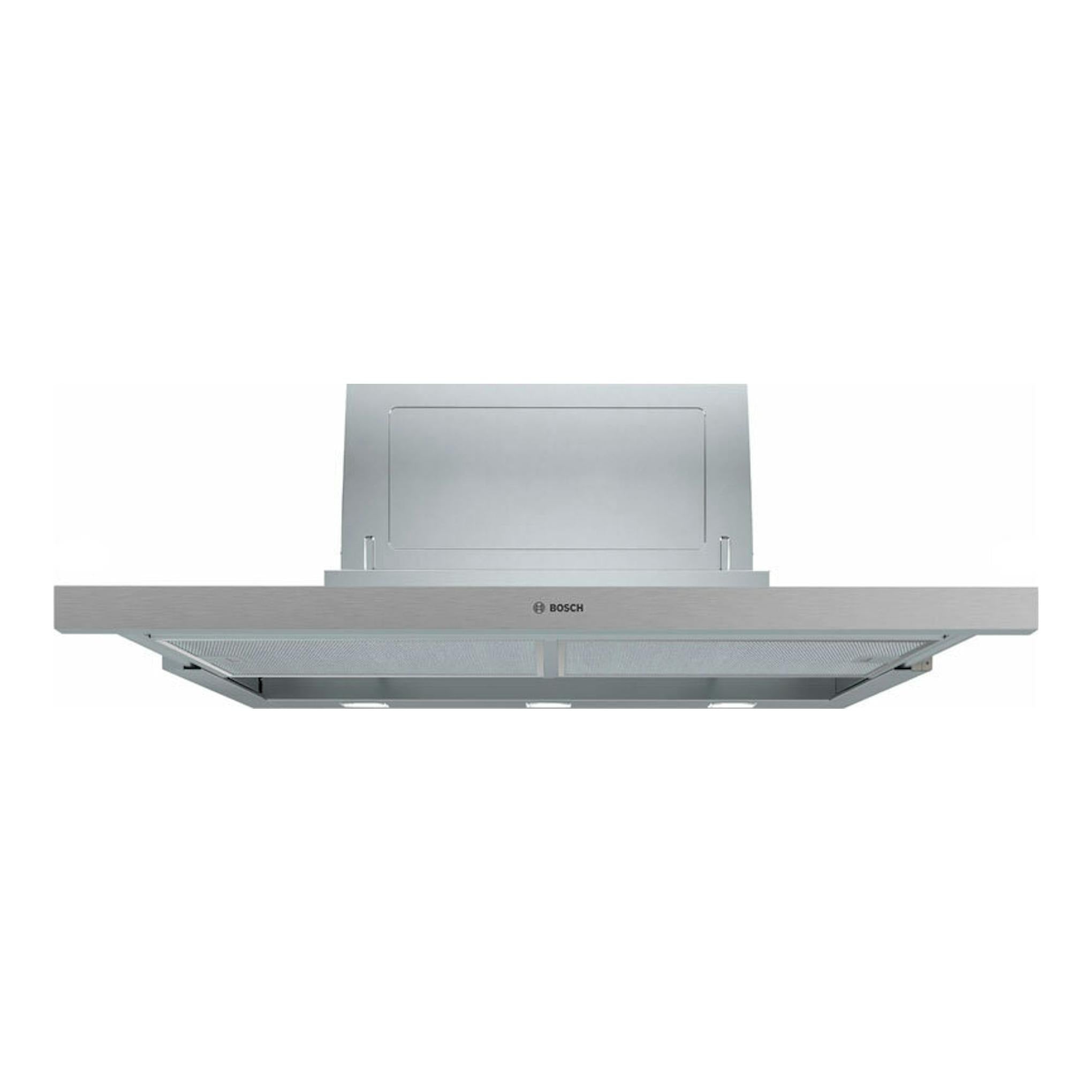 Campana telescópica Bosch DFS097A51 inox, vista frontal, en acero inoxidable.