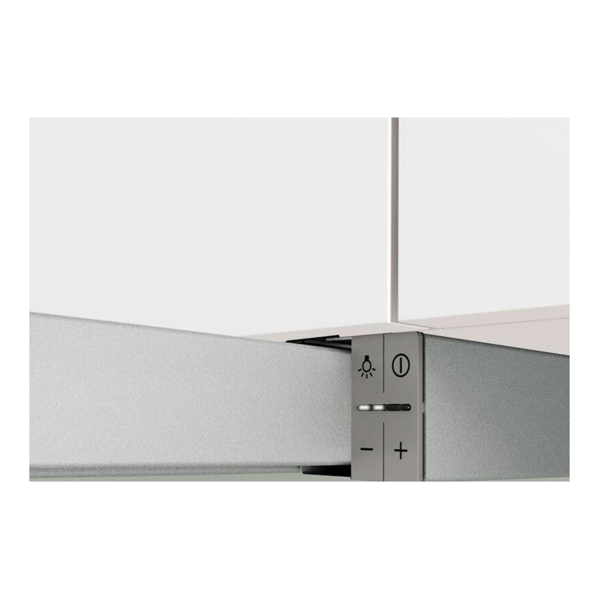 Campana telescópica Bosch DFS097A51 en inox, vista frontal con panel de control.