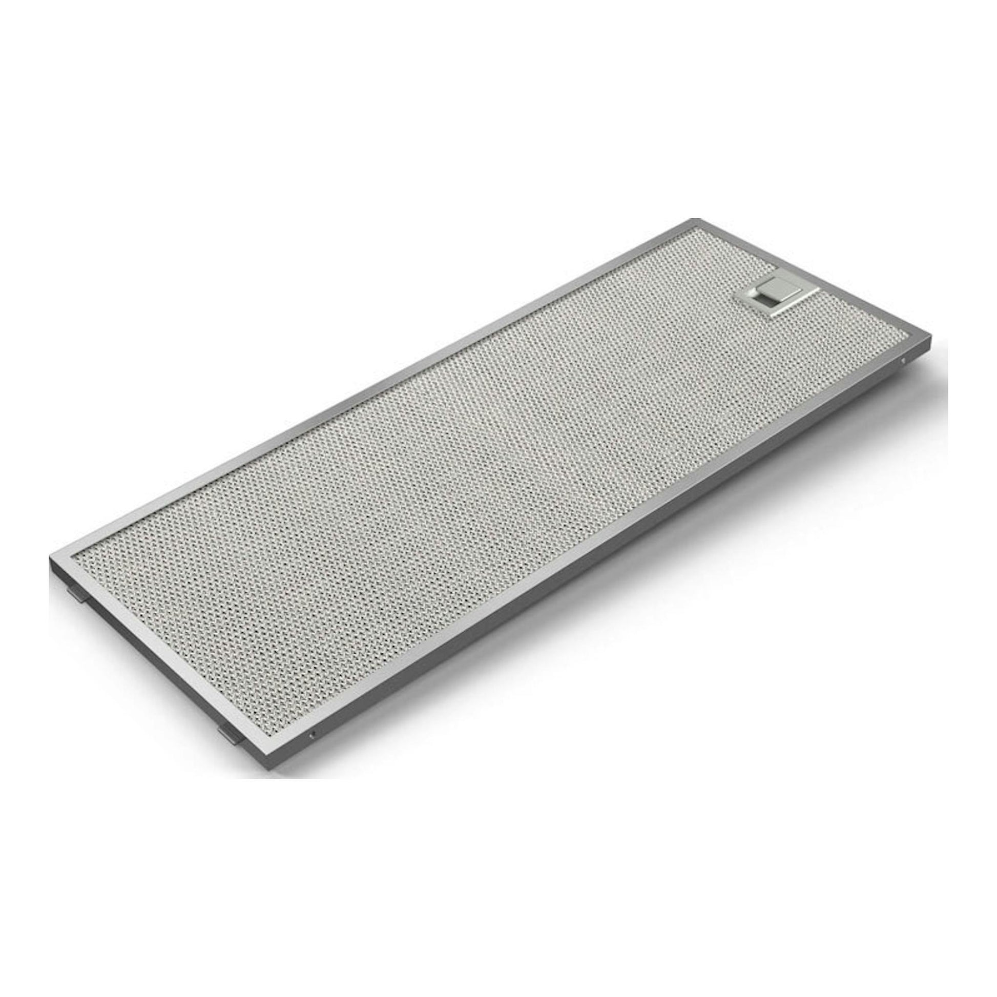 Campana telescópica Bosch DFS097A51 inox, vista en ángulo, panel rectangular plateado.