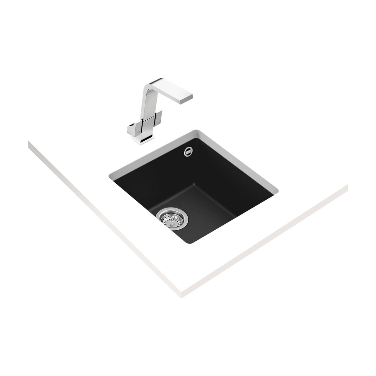 Fregadero Teka Square 40.40 TG negro, bajo encimera y una cubeta