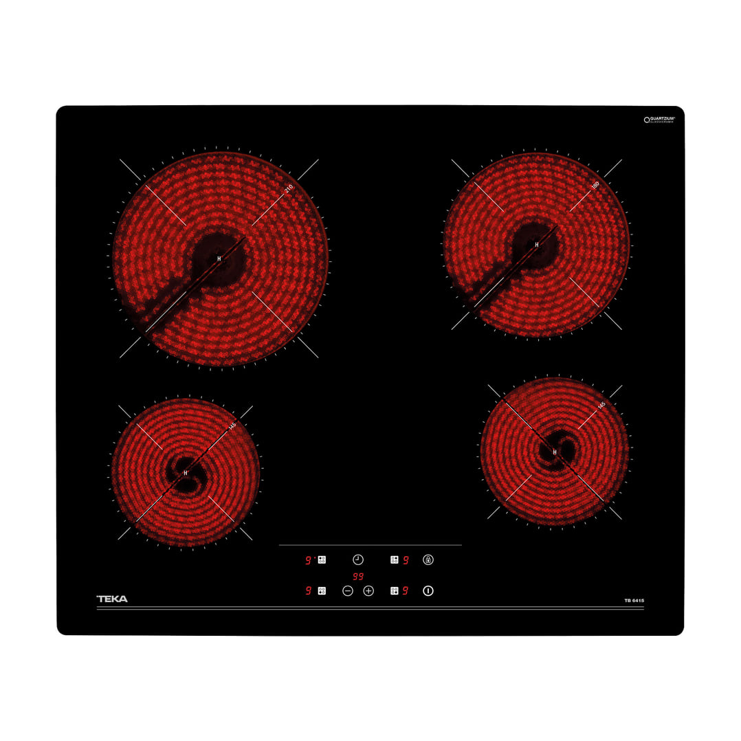 Placa vitrocerámica Teka TB 6415 de 60 cm con 4 zonas y control táctil