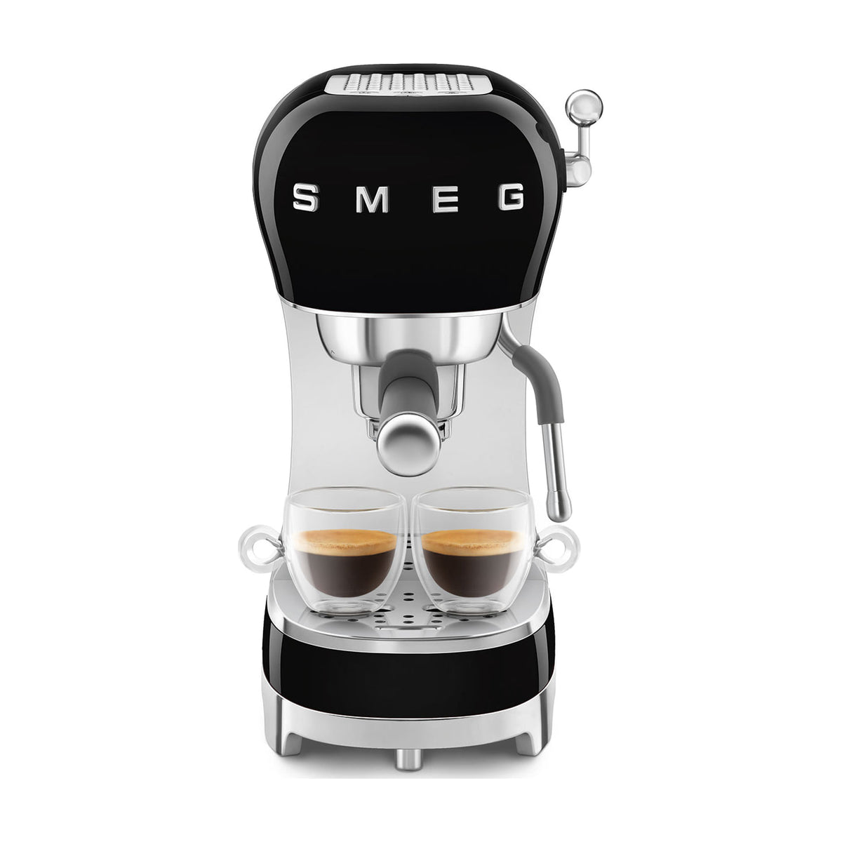 Cafetera espresso manual Smeg ECF02BLEU, 15 bar y Thermoblock, negra