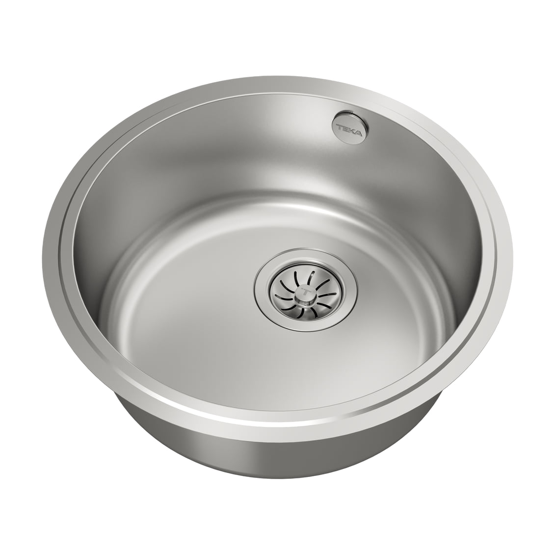 Fregadero Teka BE Ø390 de inox, una cubeta y bajo encimera