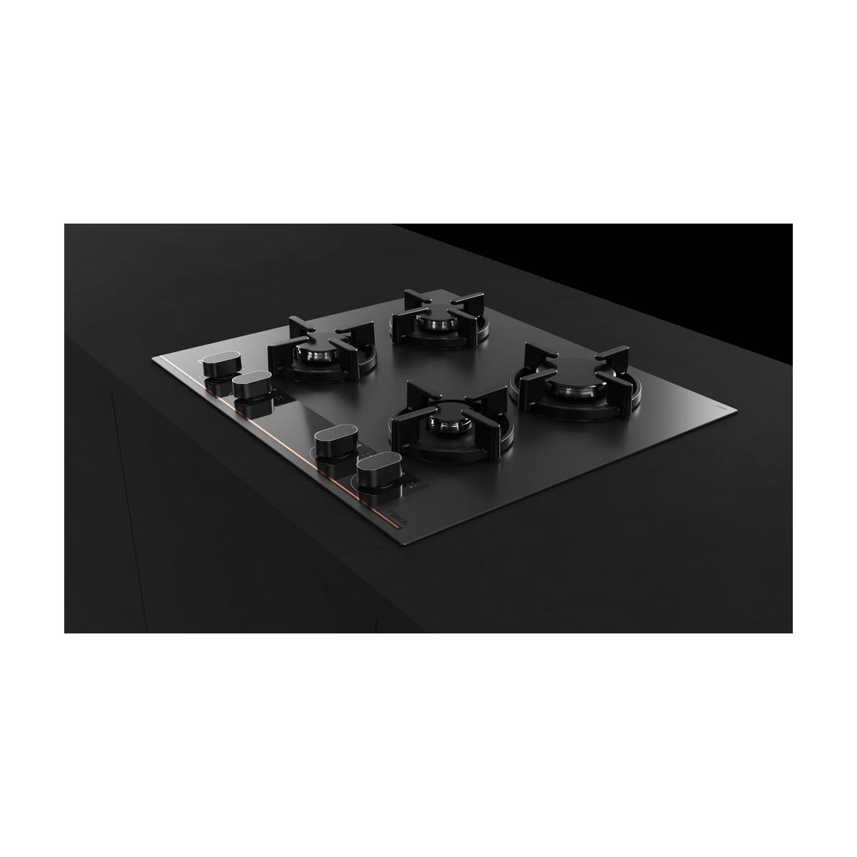 Placa de gas Teka GBC 64-G1 BM, 4 quemadores y cristal negro mate