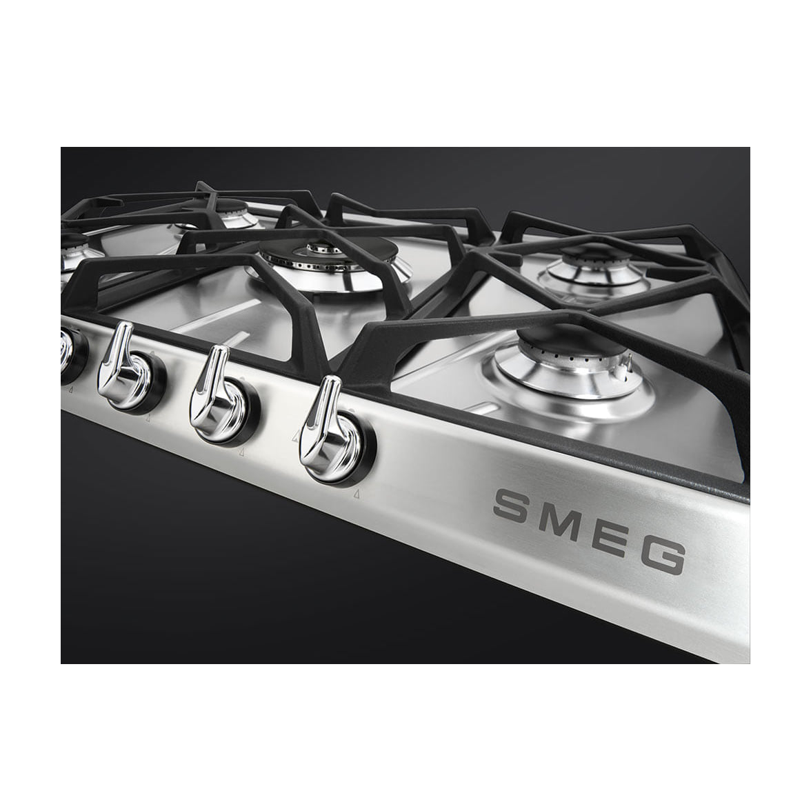 Placa de gas Smeg SR975XGH de 5 zonas, acero inoxidable