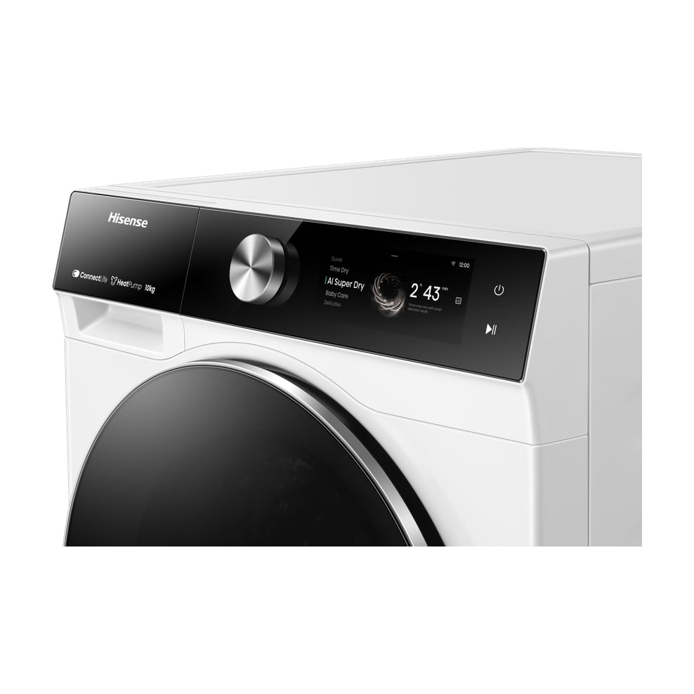 Secadora Hisense DH7S107BW de bomba de calor, 10 kg y Wi-Fi