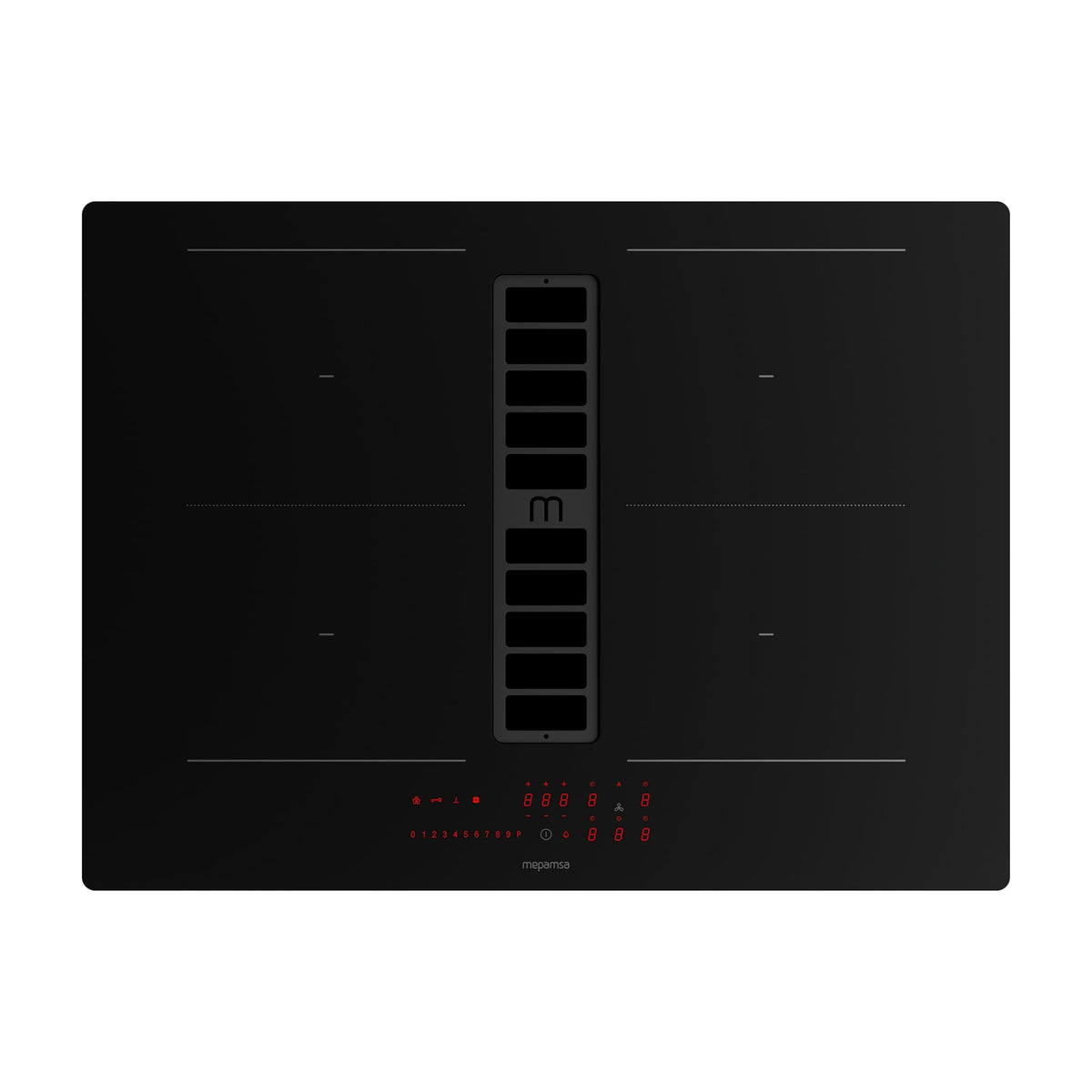 Placa de inducción con extractor Mepamsa Indu Max BK 70 Recirculación, 4 zonas, 70 cm