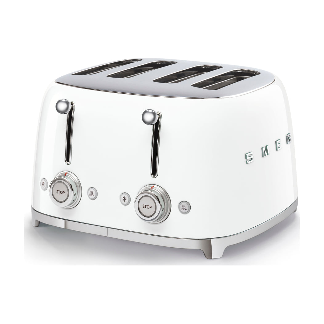 Tostadora Smeg TSF03WHEU blanca, 4 ranuras y 6 niveles de tostado