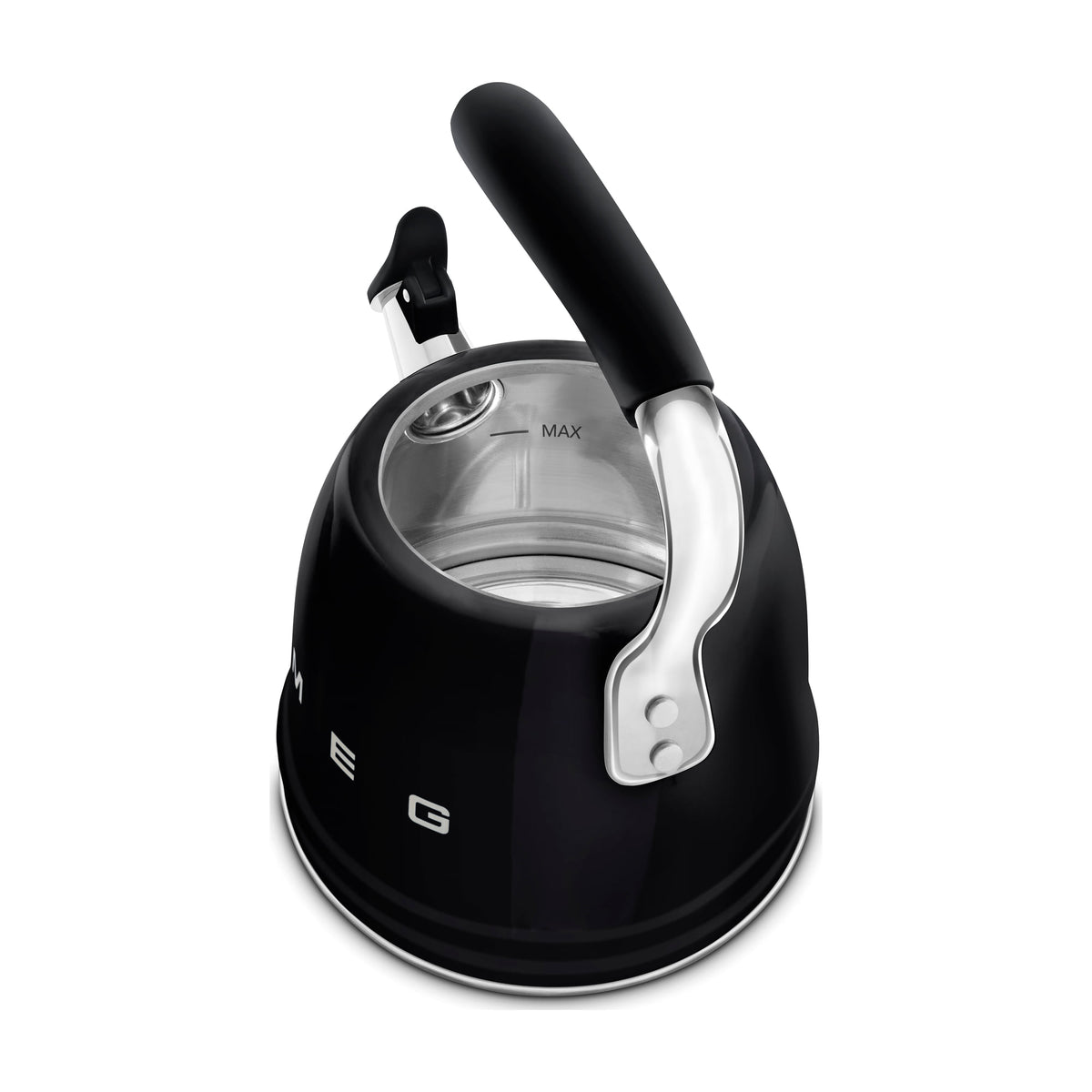 Hervidor silbante Smeg WKF01BL de 2,3 l, negro y apto para inducción