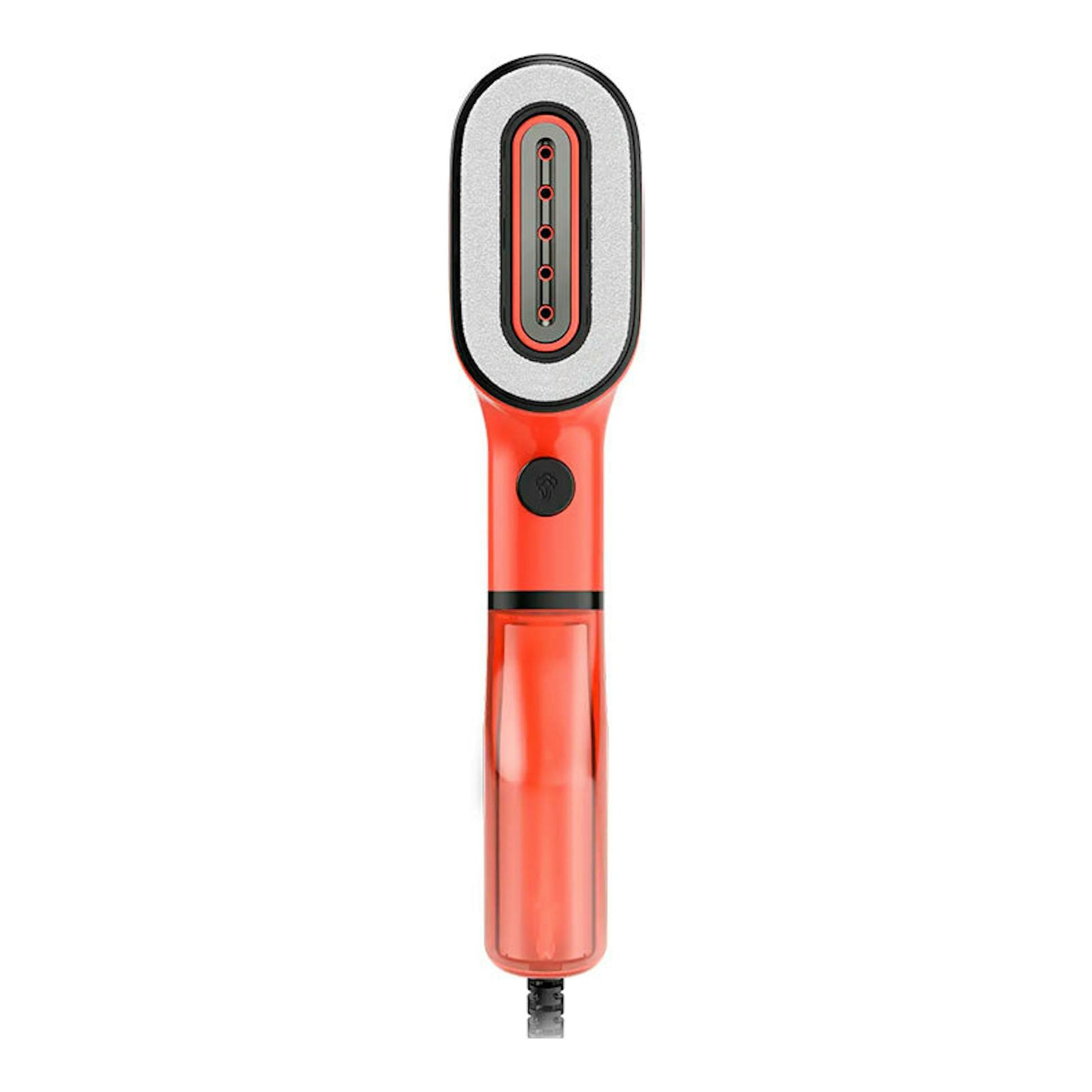 Cepillo de vapor Rowenta DR2022D1 rojo, vista frontal sobre fondo blanco.