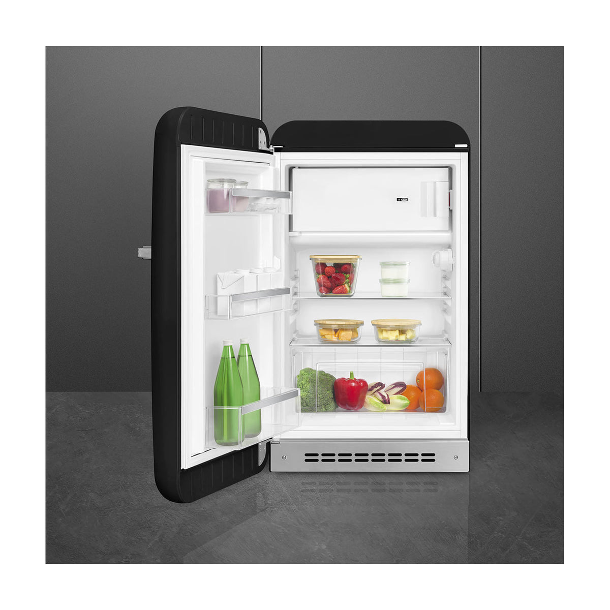Frigorífico de una puerta Smeg FAB10LBL6, 122 l, negro