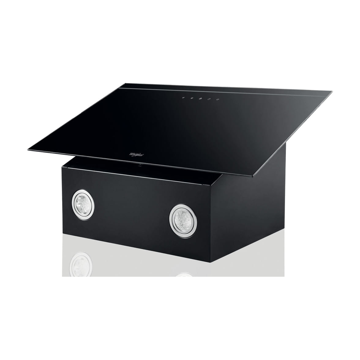 Campana decorativa Whirlpool AKR 62F LT K de 60 cm en cristal negro, clase A