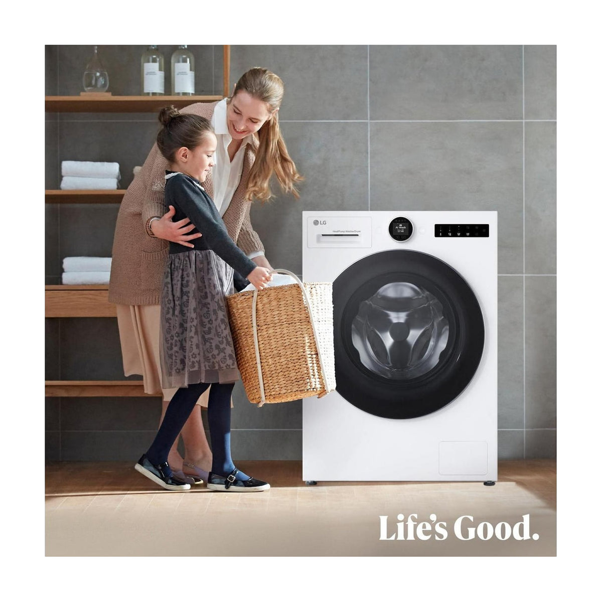 Lavasecadora LG WHX9096TLC 9/6 kg, 1400 rpm, bomba de calor Dual Inverter y Wi-Fi