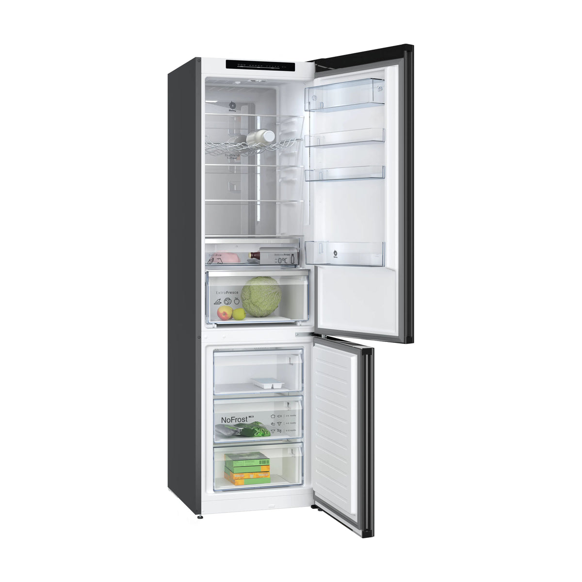 Frigorífico combi Balay 3KFC869NI Total No Frost, cristal negro