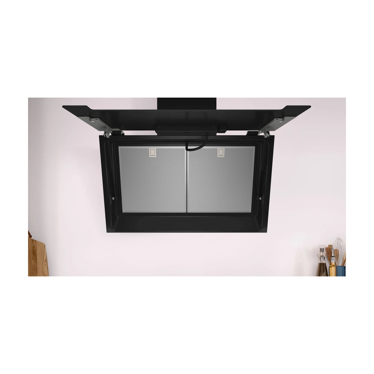 Campana de pared inclinada Balay 3BC587LN, 80 cm, cristal negro
