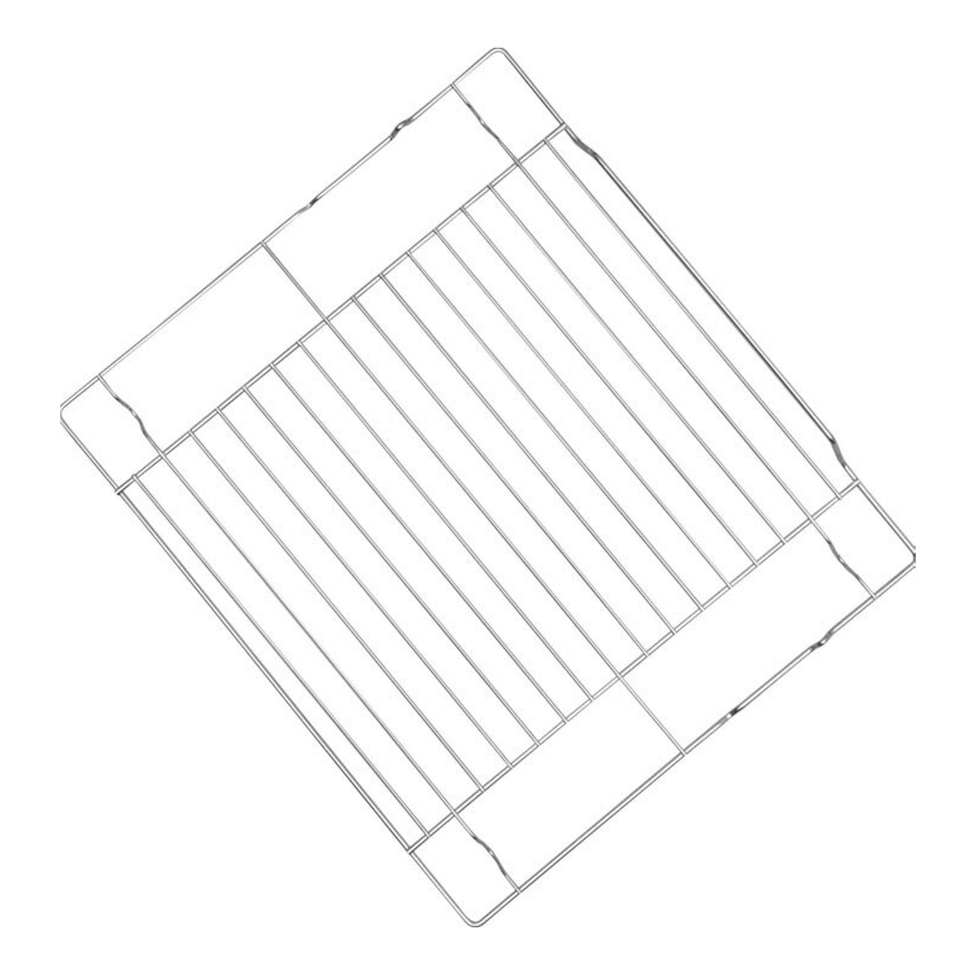Rejilla de horno Fagor 3CLG610BB, vista superior en diagonal, metálica y rectangular, sobre fondo blanco.