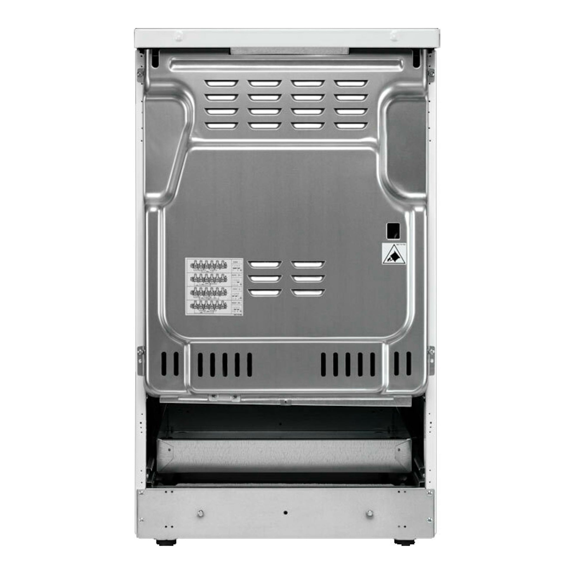 Vista trasera de cocina vitrocerámica Electrolux LKR540066X de acero inoxidable, 50 cm.