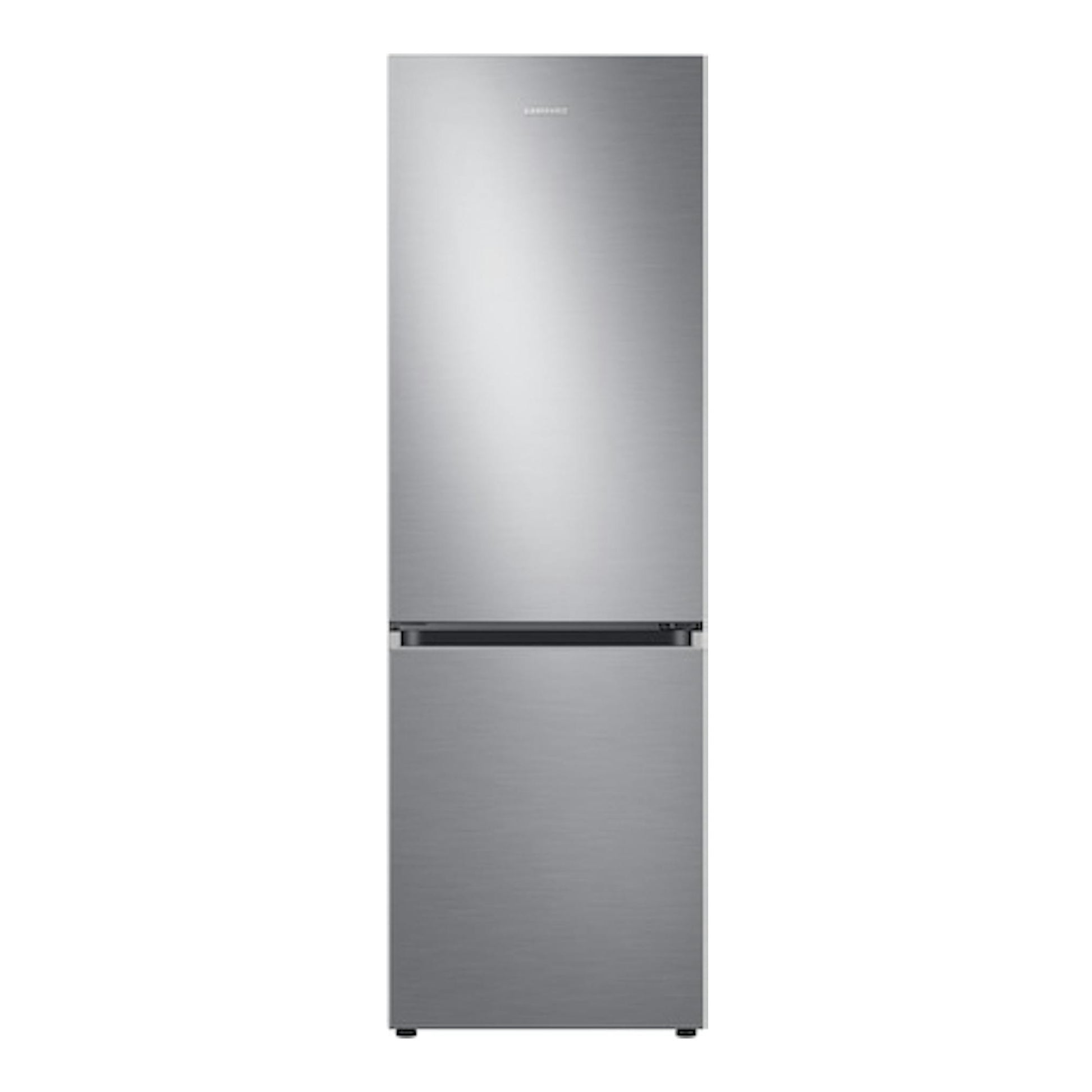 Frigorífico combi Samsung RB34C705CS9/EF en inox, vista frontal, dos puertas con congelador inferior.