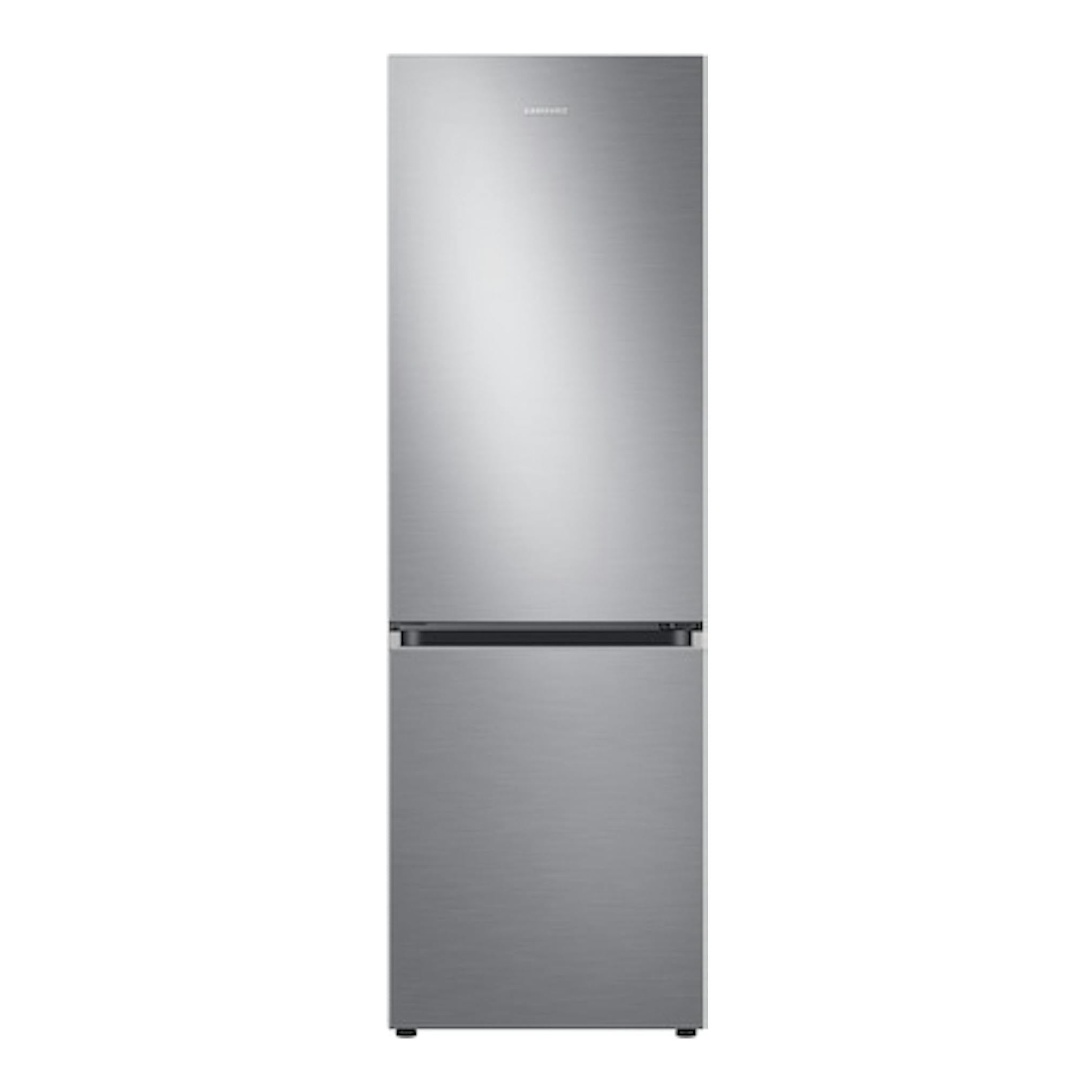 Frigorífico combi Samsung RB34C705CS9/EF en inox, vista frontal, dos puertas con congelador inferior.