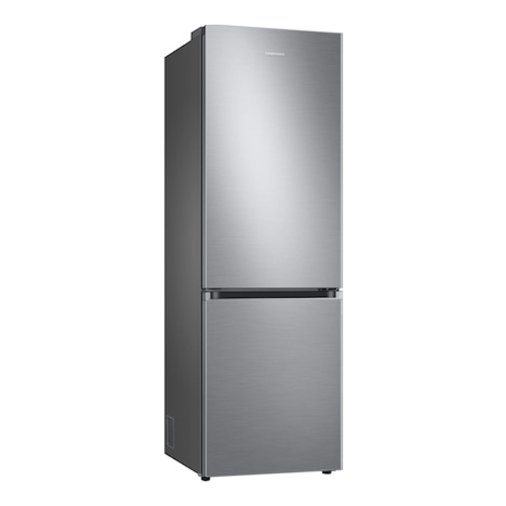 Frigorífico combi Samsung RB34C705CS9/EF en acero inoxidable, vista frontal en ángulo.