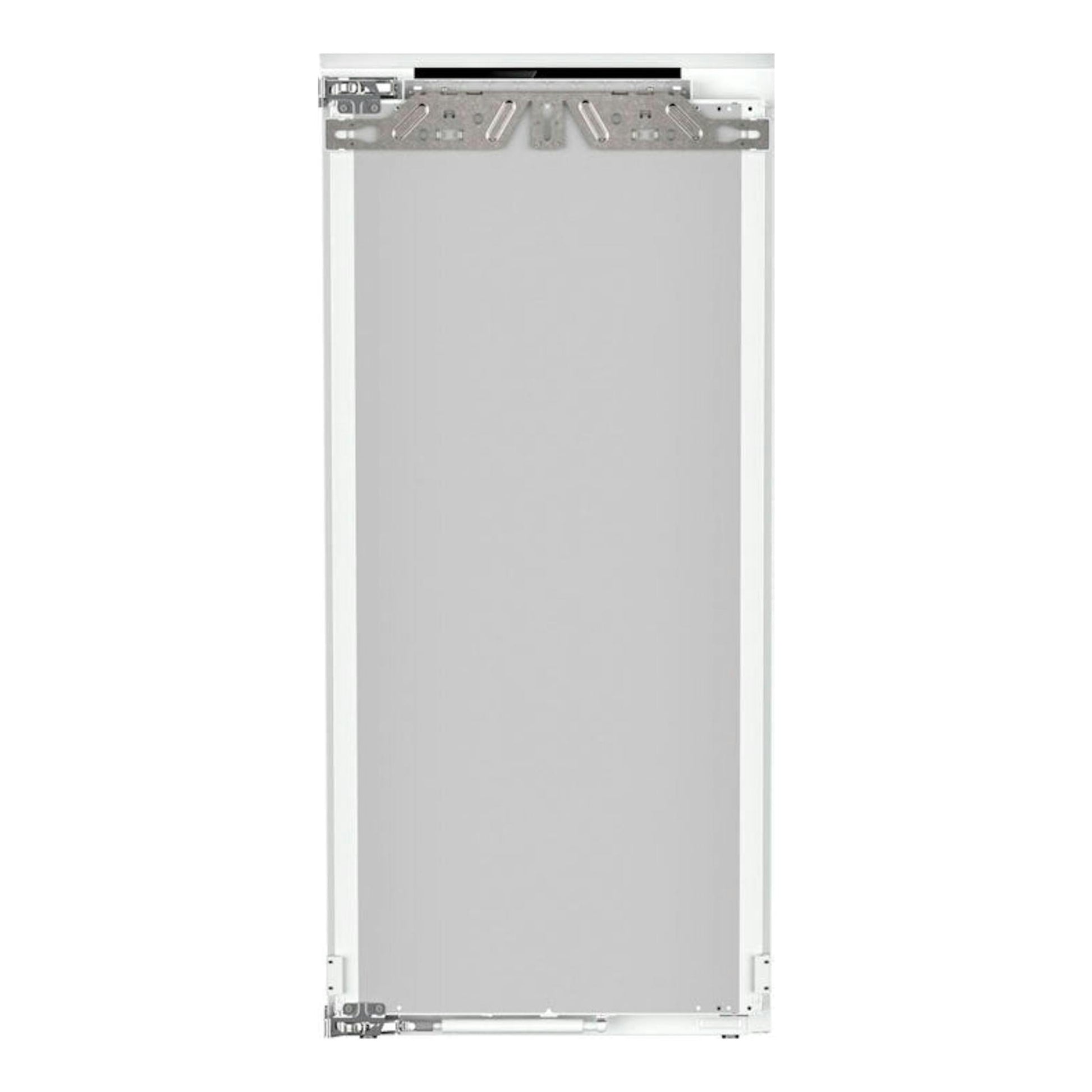 Liebherr SIFNdi 4155: puerta frontal de congelador integrable blanca/gris con herrajes metálicos visibles.