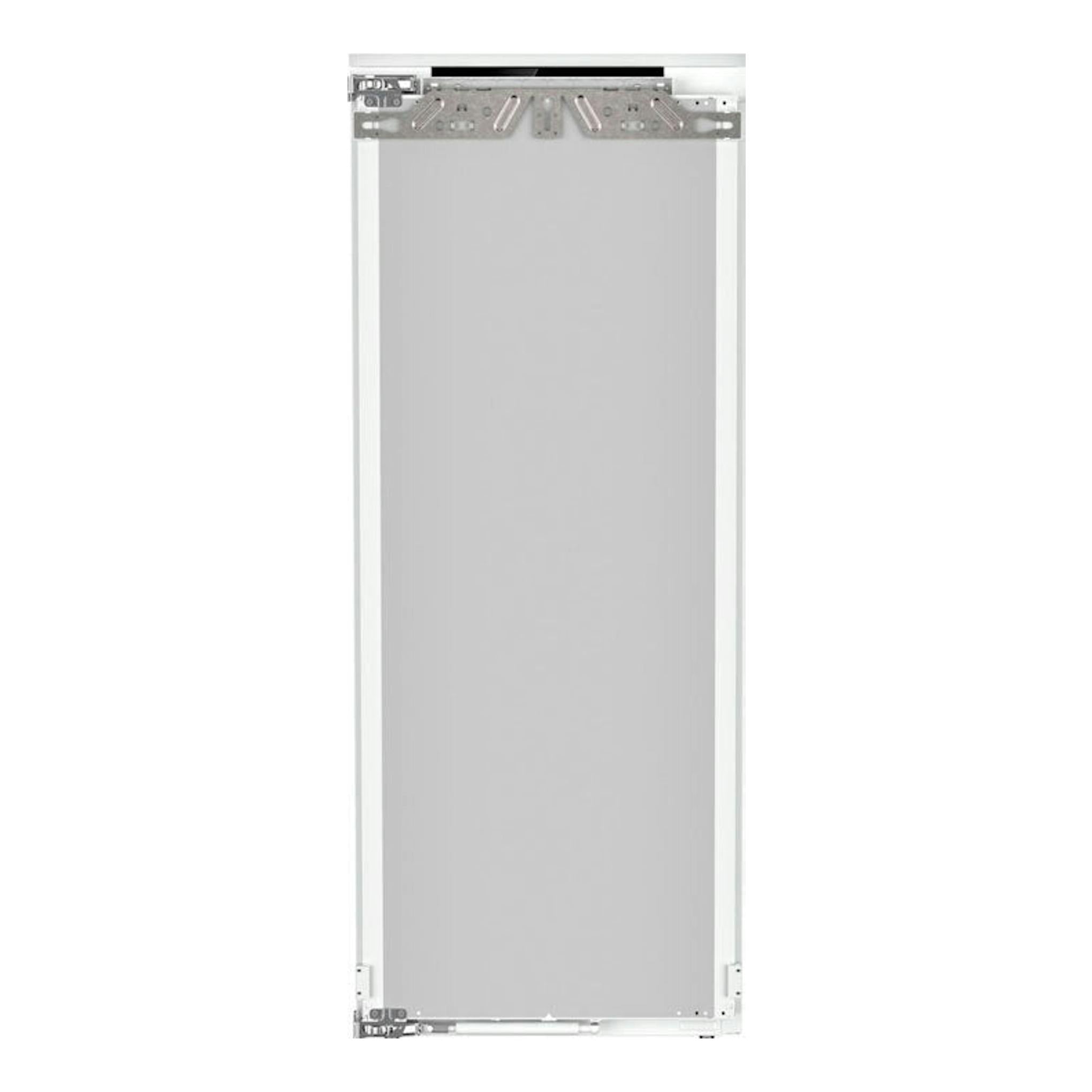 Congelador integrable Liebherr SIFNdi 4556, vista frontal, panel gris y marco blanco con herrajes metálicos.