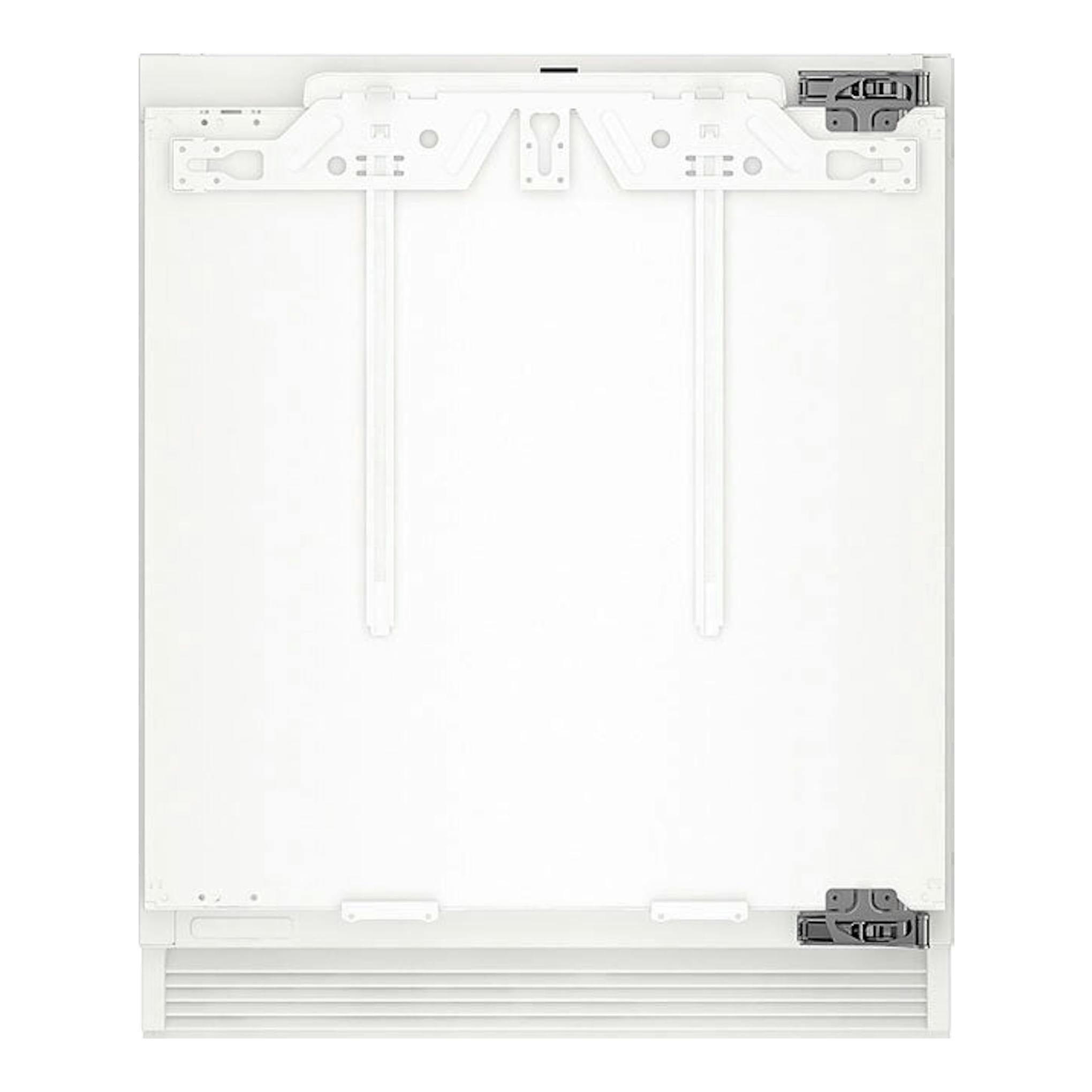 Liebherr SUIG 1514 001 26, congelador integrable blanco, vista frontal con soportes de montaje.