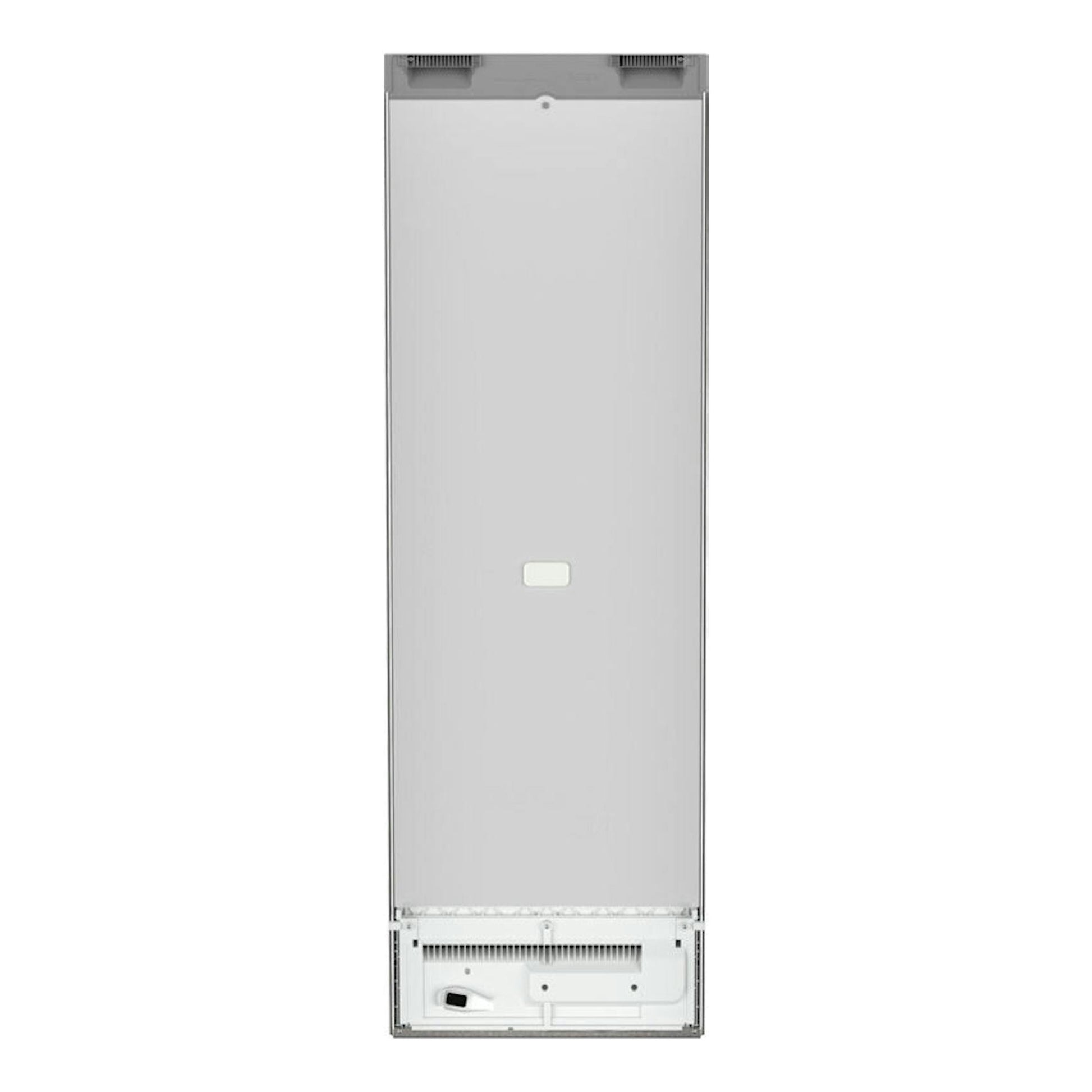 Congelador Liebherr SFNsdd 5227 en inox, vista frontal, con puerta gris y rejilla inferior.