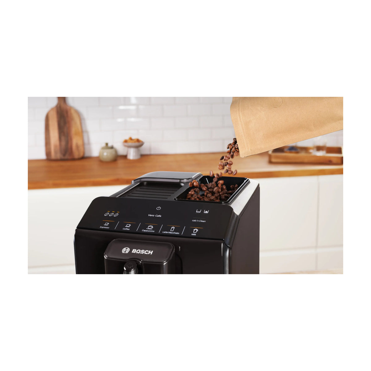 Cafetera superautomática Bosch TIE20119, 15 bares y molinillo cerámico