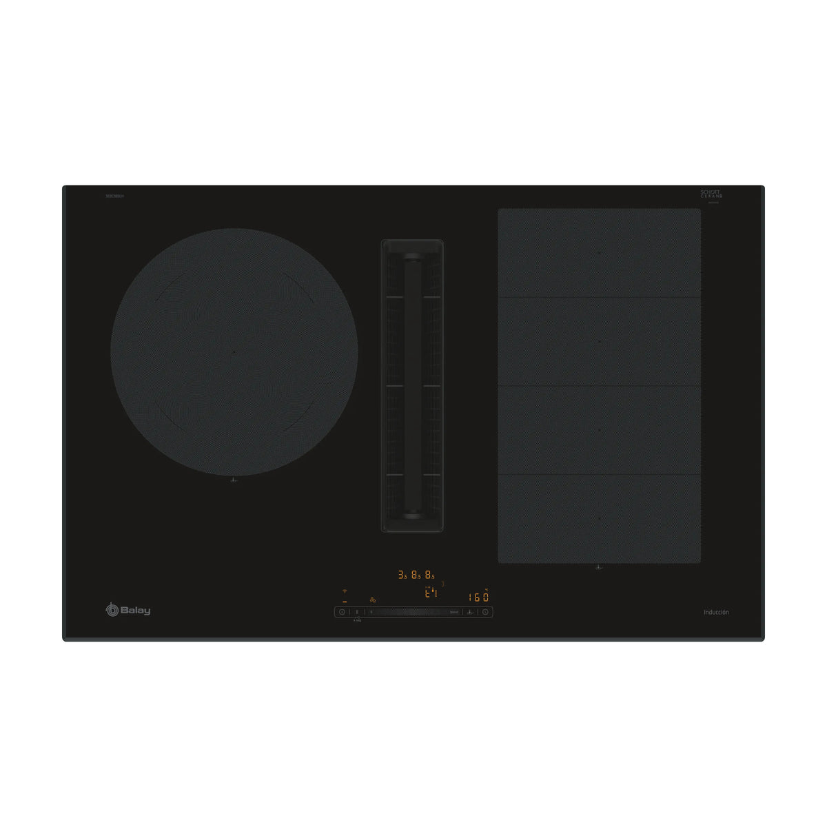 Placa de inducción con extractor Balay 3EBC989LH, 80 cm, Flex Inducción