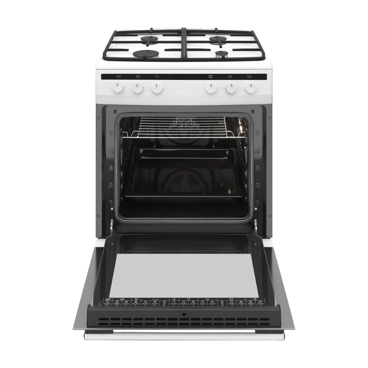 Cocina de gas Fagor 3CLG-600BB con 4 fuegos y horno eléctrico de 62 l