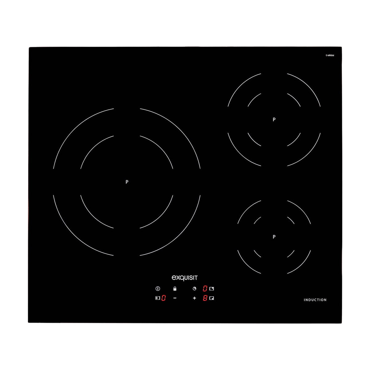 Placa de inducción Exquisit EKI 630 de 3 zonas y 7,2 kW
