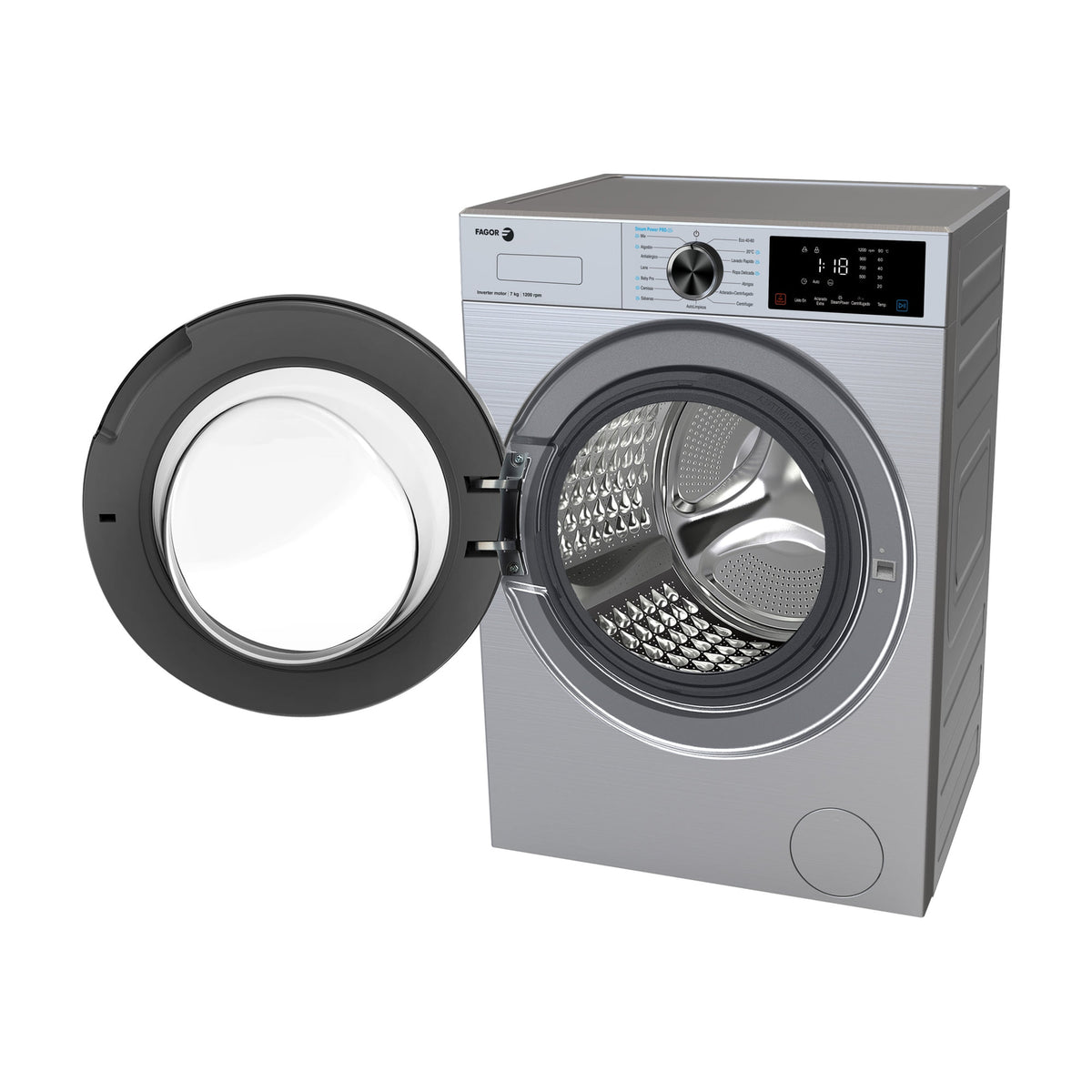 Lavadora Fagor 5FE-7712X de 7 kg y 1200 rpm, inox