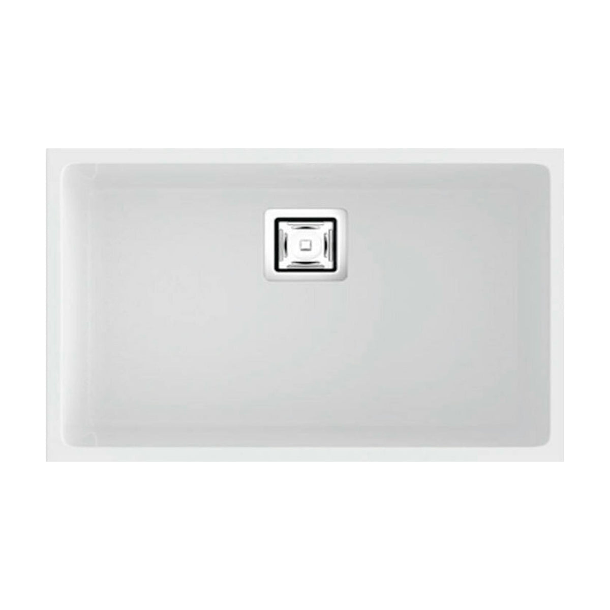 Fregadero Poalgi Zie 70 1C de resina, blanco mate, 75 x 45 cm