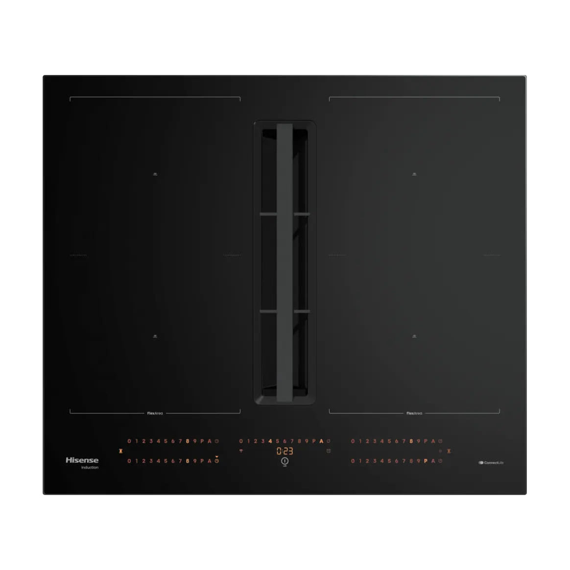 Placa con extractor Hisense HEH6443BSCWF1, 4 zonas de inducción y 7360 W