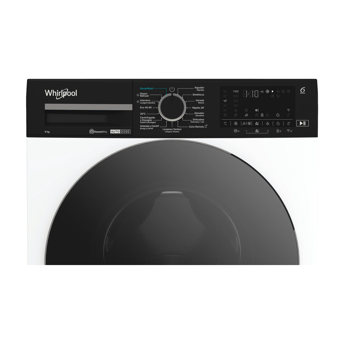 Lavadora Whirlpool WPM 97W ADS SPT de 9 kg y 1400 rpm