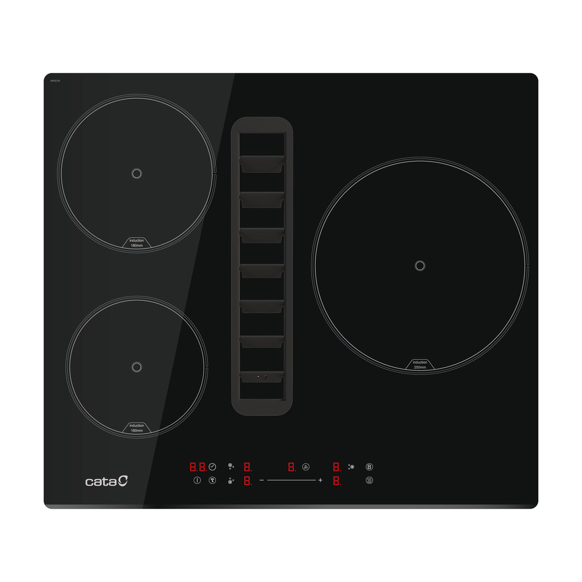 Placa de inducción con extractor Cata IAS 6003, 3 zonas y 59 cm