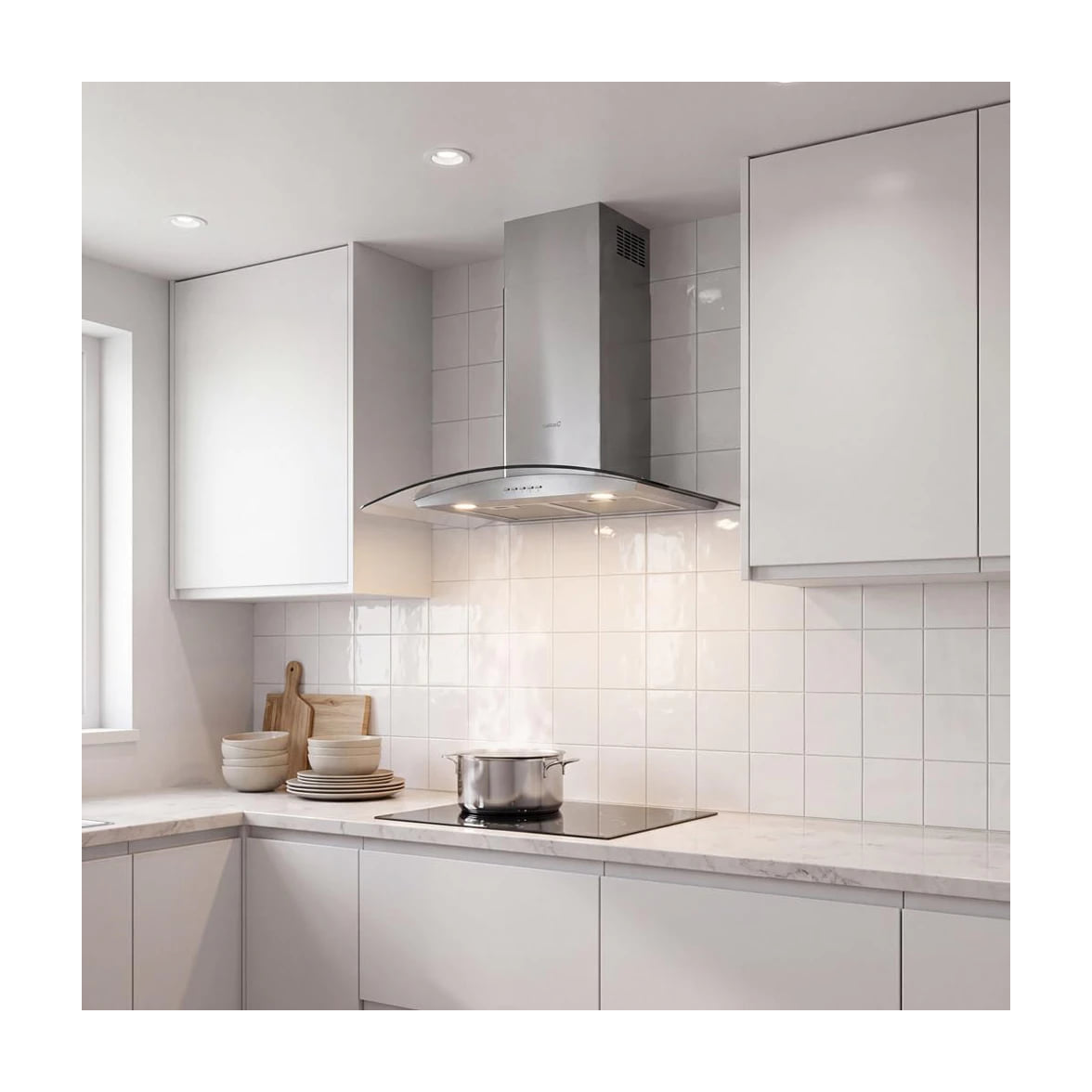 Campana decorativa CATA Gamma 7010 GX de 70 cm, inox y cristal
