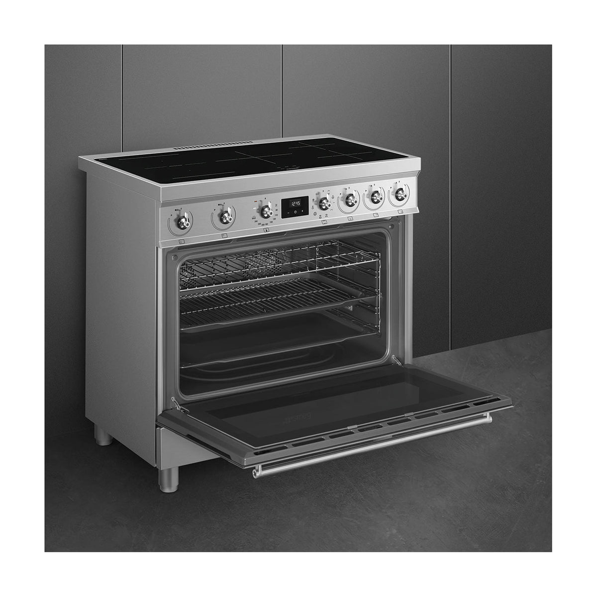 Cocina de inducción Smeg C9IMX2 con 5 zonas y horno de 115 l