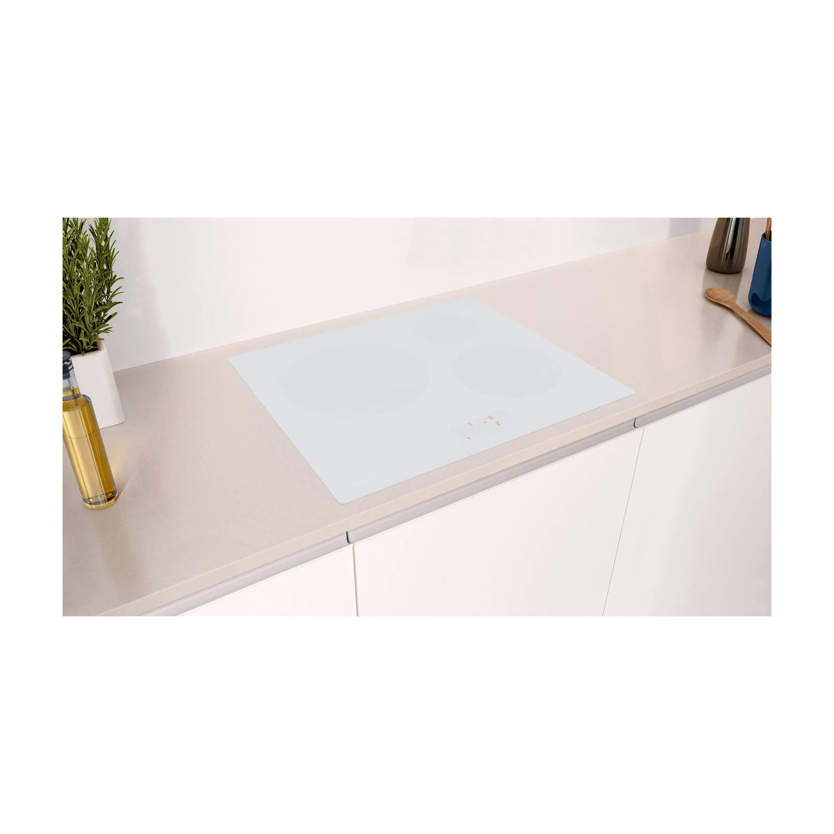 Placa de inducción Balay 3EB965WR de 60 cm, 3 zonas y cristal blanco hielo