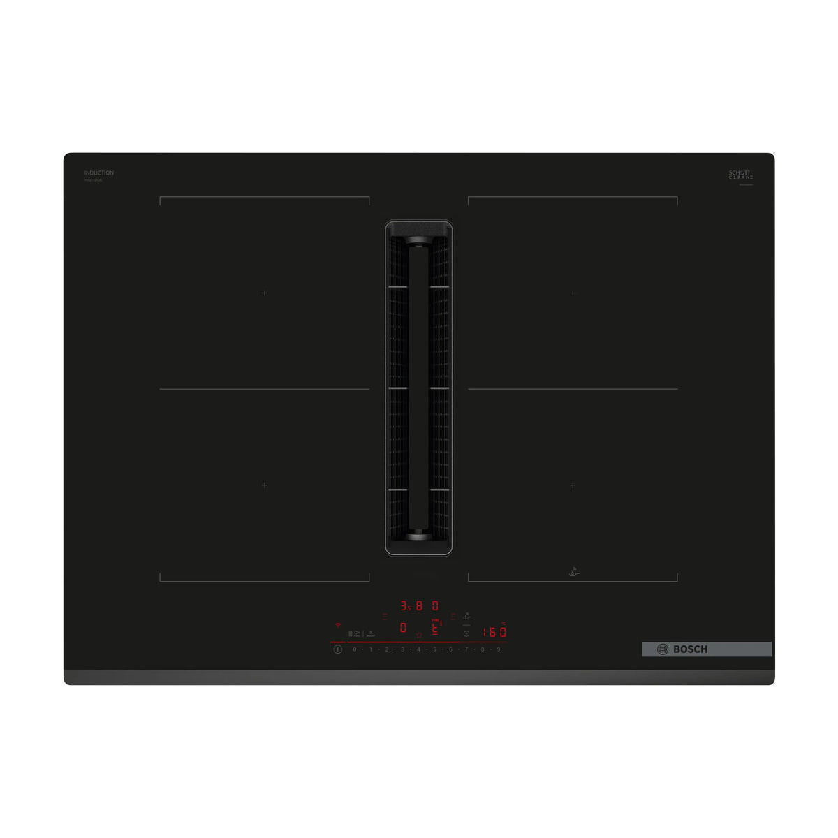 Placa de inducción Bosch PVQ731H26E con extractor integrado, 70 cm